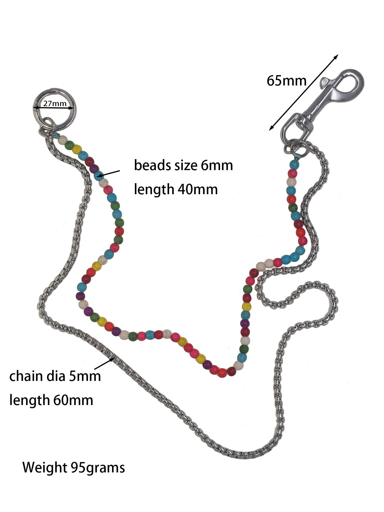 Japanese Brand × Jewelry Double-Layer Turquoise Bead Pants Chain Stainless Steel Size ONE SIZE - 4 Thumbnail