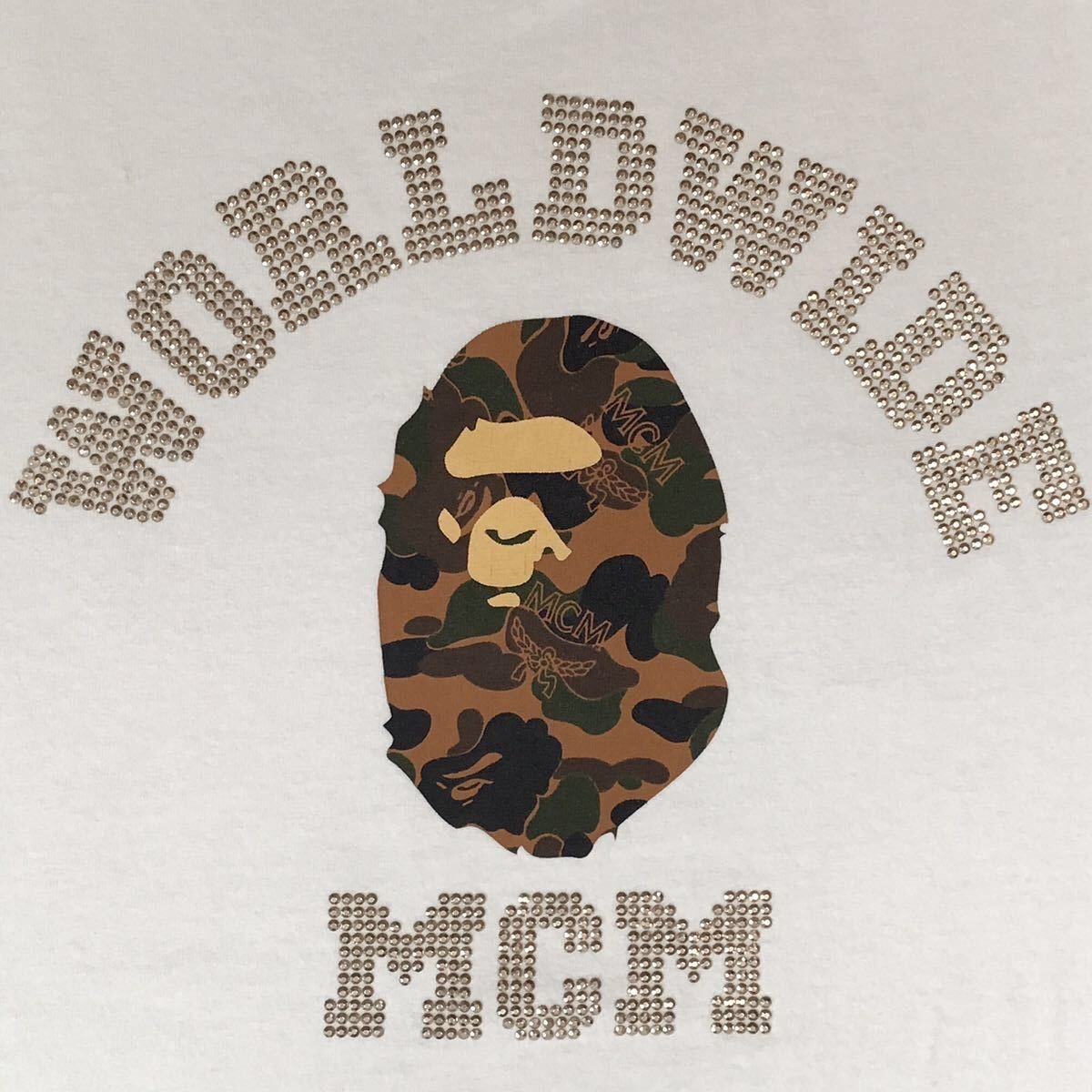 Bape × MCM BAPE × MCM Rhinestone College Logo T-shirt a bathing ape Size US M / EU 48-50 / 2 - 2 Thumbnail