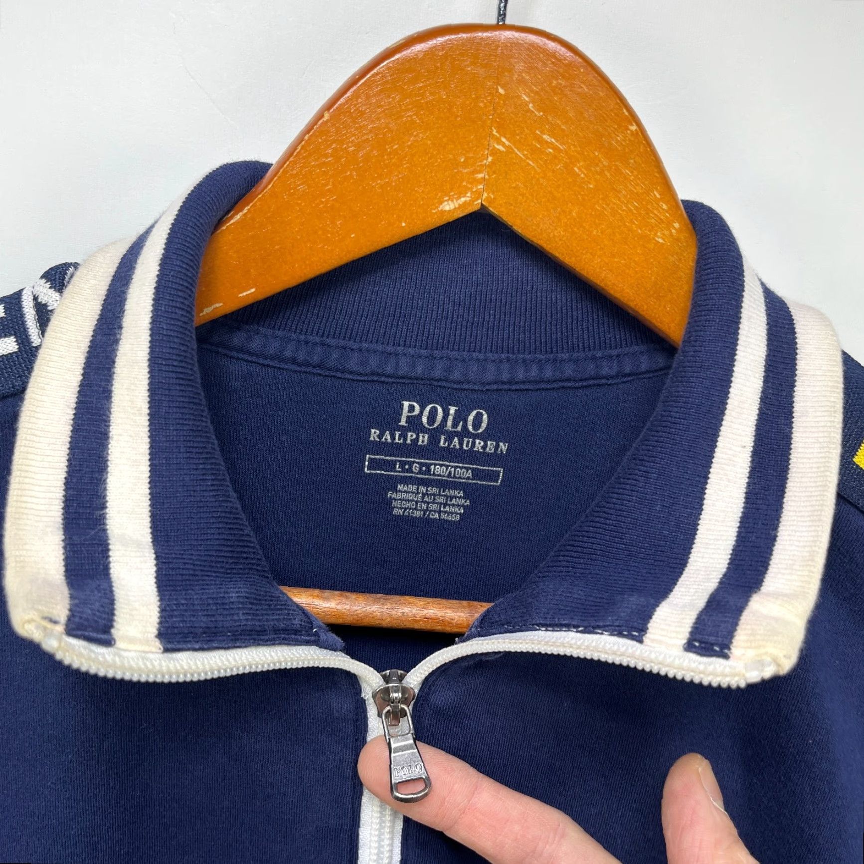 Polo Ralph Lauren VINTAGE Polo Ralph Lauren Track Jacket L Mens Blue Full Zip Size US L / EU 52-54 / 3 - 5 Thumbnail