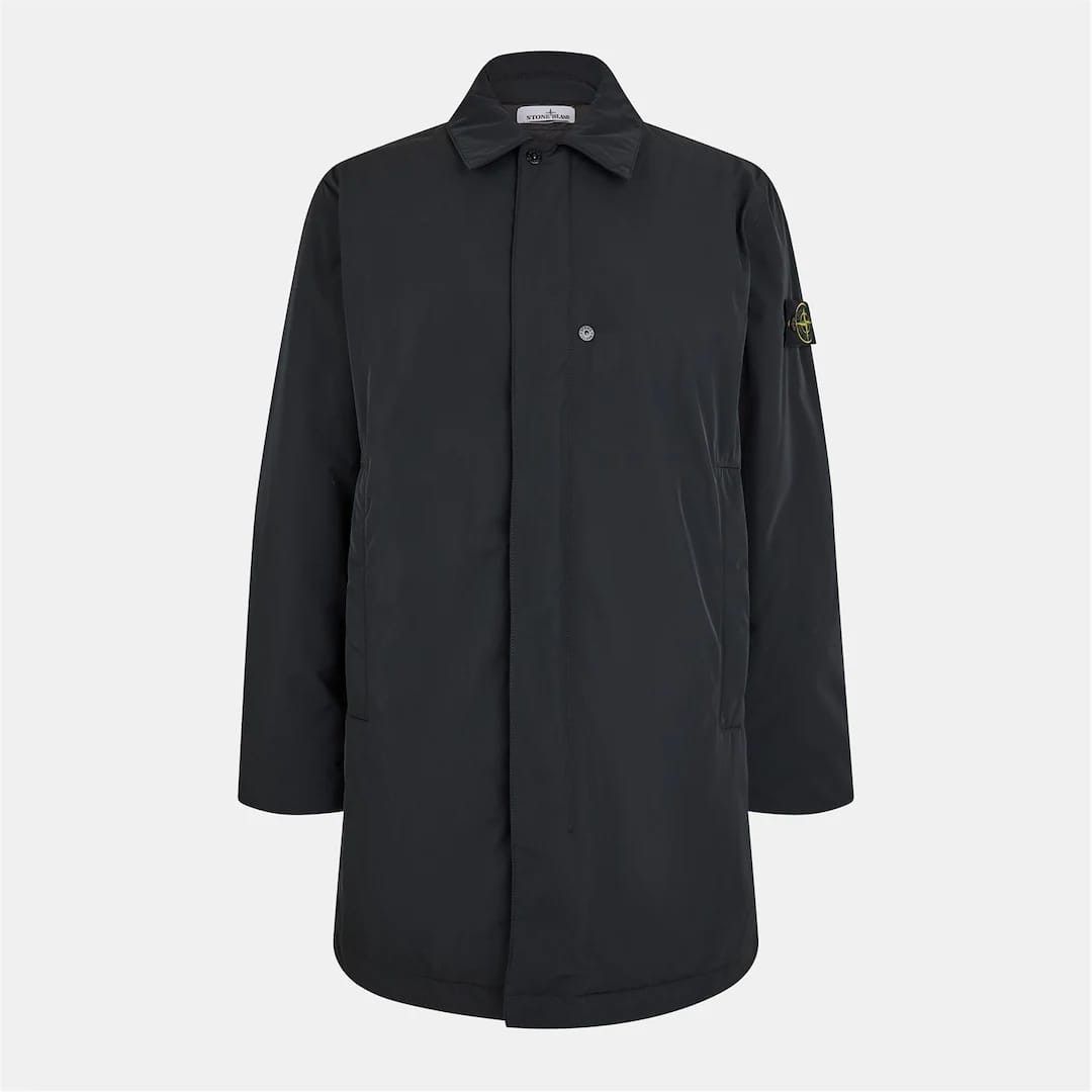 Stone Island o1g2r1mq0526 Micro Twill Thigh Length Trench Overcoat Nero Size US M / EU 48-50 / 2 - 1 Thumbnail