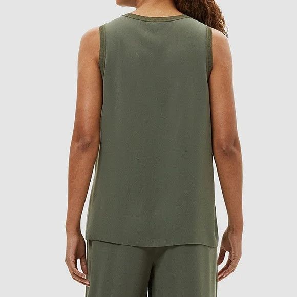 Theory Bonsai Silk Combo Shell Crew Neck Top Sz P Size XS / US 0-2 / IT 36-38 - 2 Thumbnail