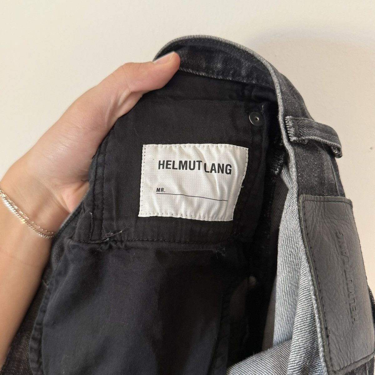 Helmut Lang Vtg Helmut Lang Rubber Strip Denim Archival Hedi ERD Grunge Size US 33 - 14 Thumbnail