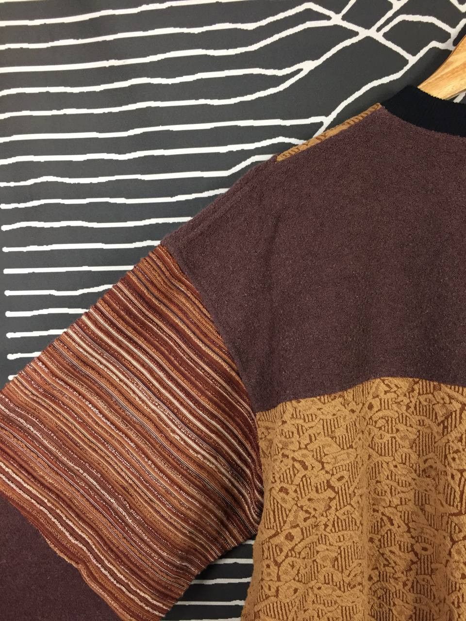 Japanese Brand Vtg Infinity By Polish Geometric Patchwork Sweater Size US L / EU 52-54 / 3 - 9 Thumbnail