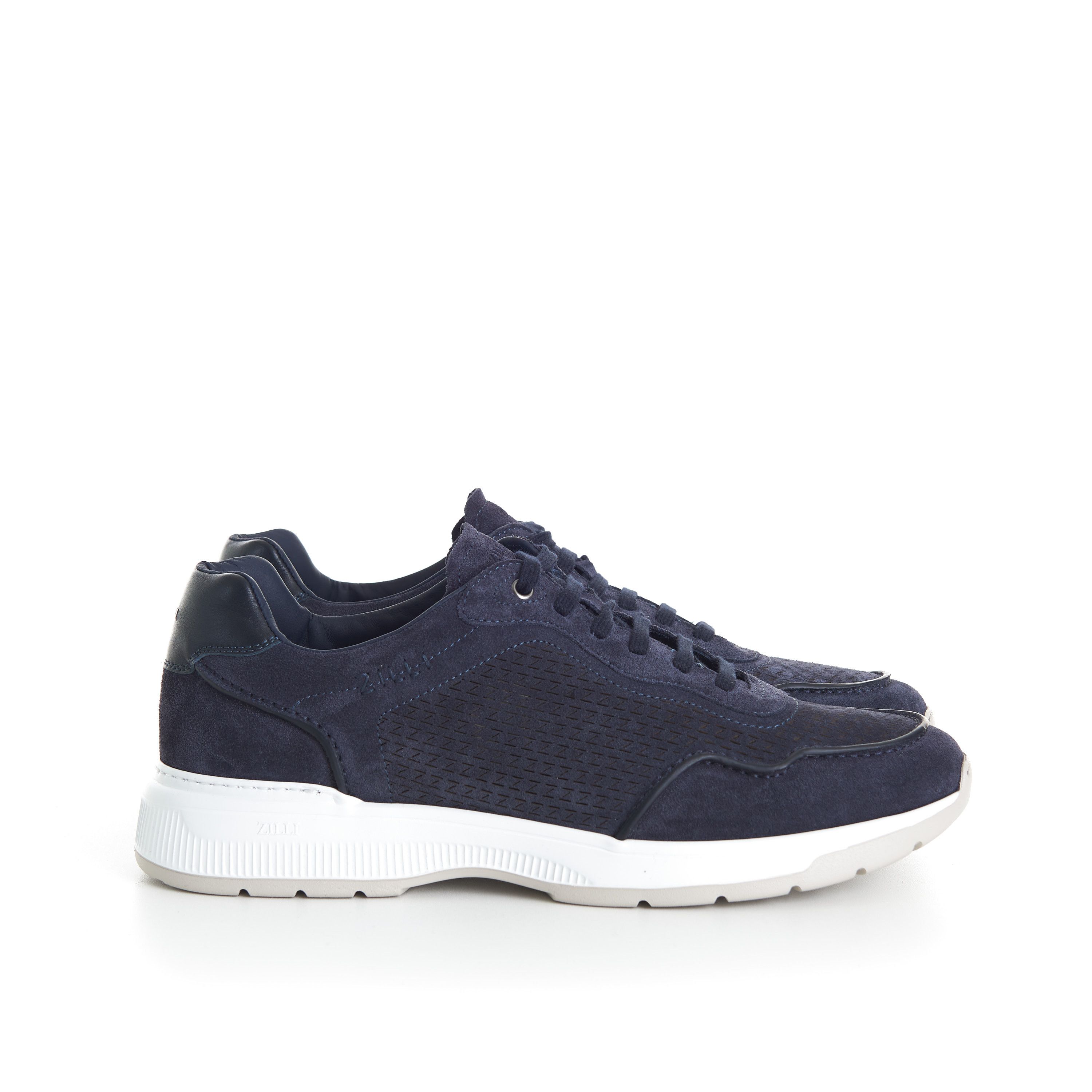 Zilli Dark Navy Perforated Sneakers Size US 8.5 / EU 41-42 - 8 Thumbnail
