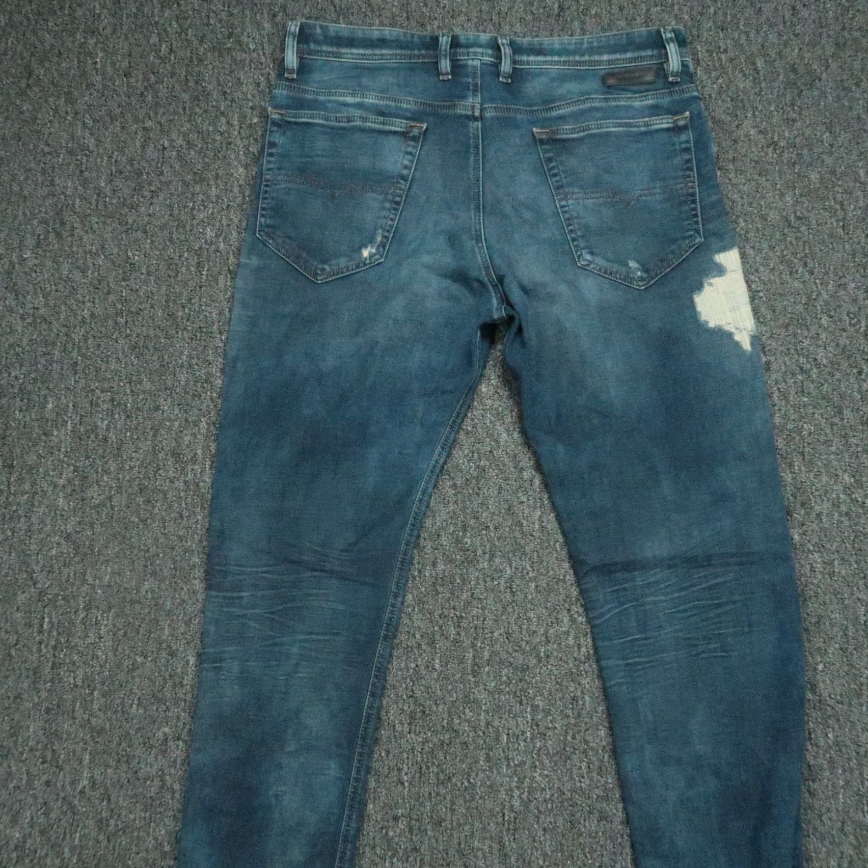 Diesel Diesel Jeans Mens 33x30 Blue Narrot T Joggjeans Distressed Stretch Denim Slim Straight 5-Pocket Regular Adult Mens Size US 33 - 6 Thumbnail