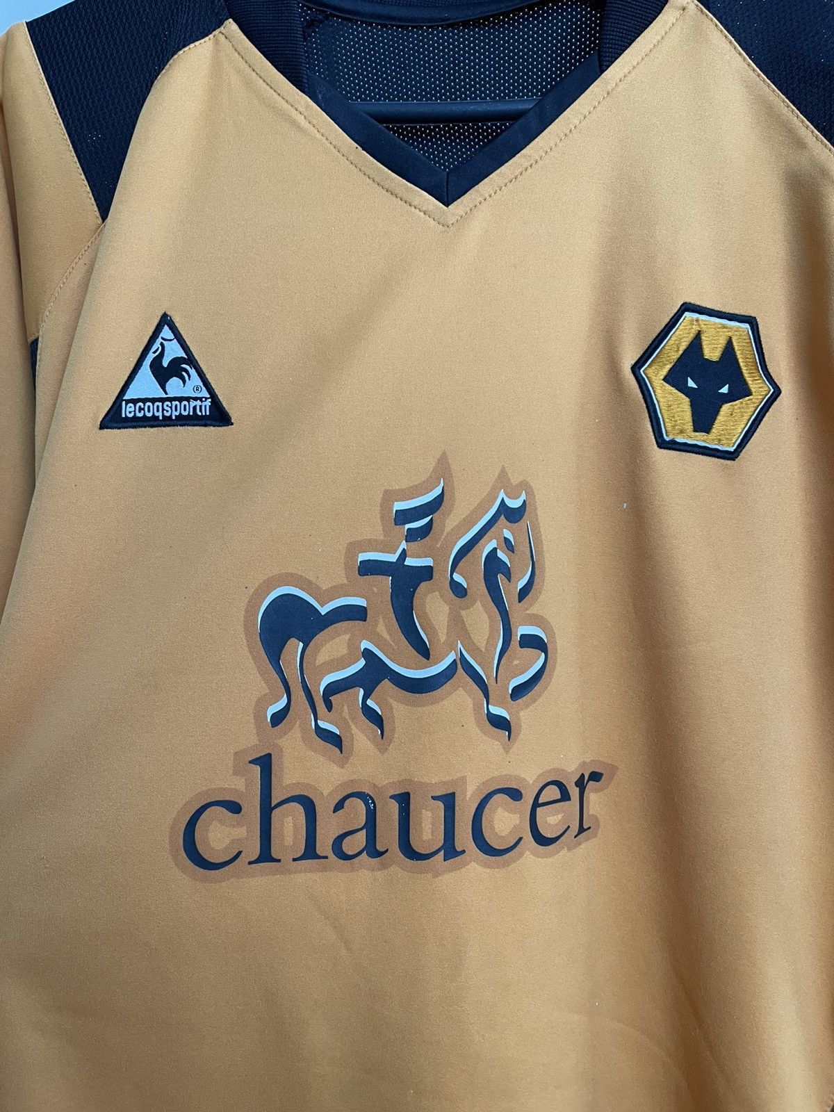 Le Coq Sportif 2004/2005 Wolverhampton Wanderers Wolves Vintage Jersey Tee Size US M / EU 48-50 / 2 - 6 Thumbnail