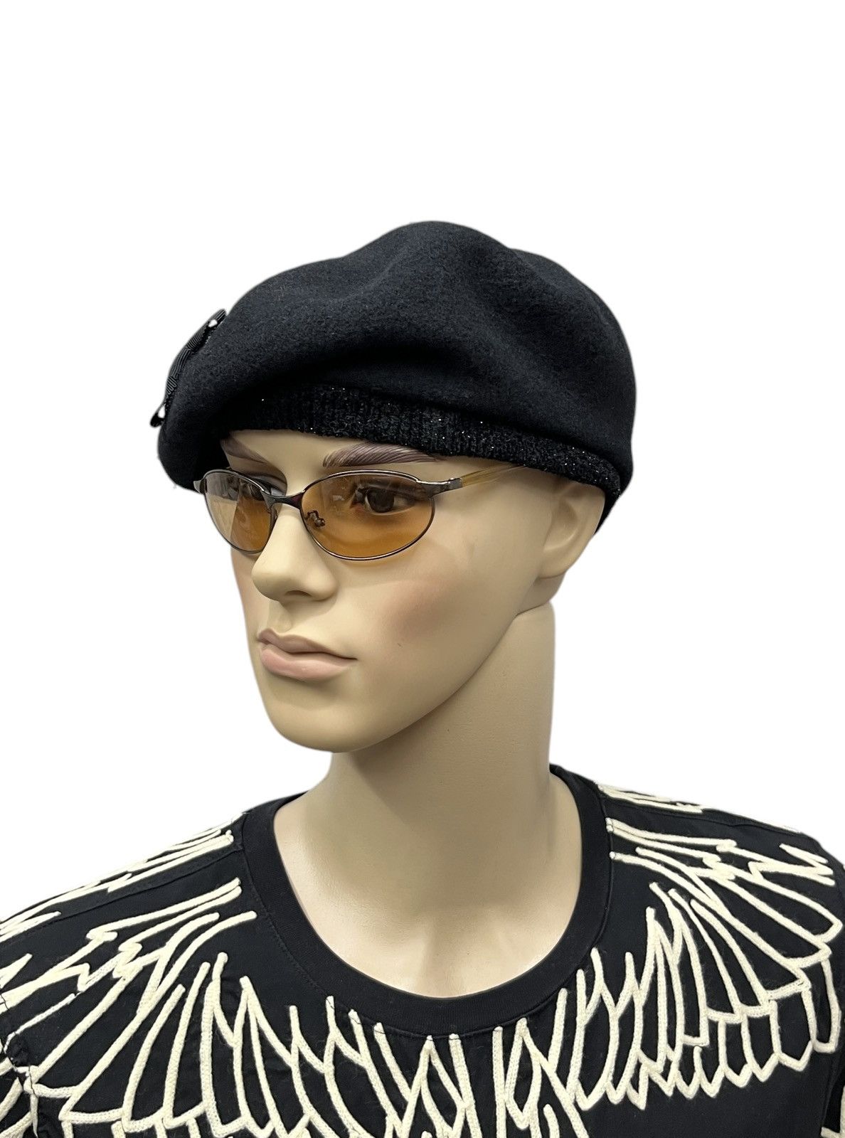 Lanvin 🔥LANVIN Embroidery Spellout Wool Beret Hat Gallery Size ONE SIZE - 3 Thumbnail