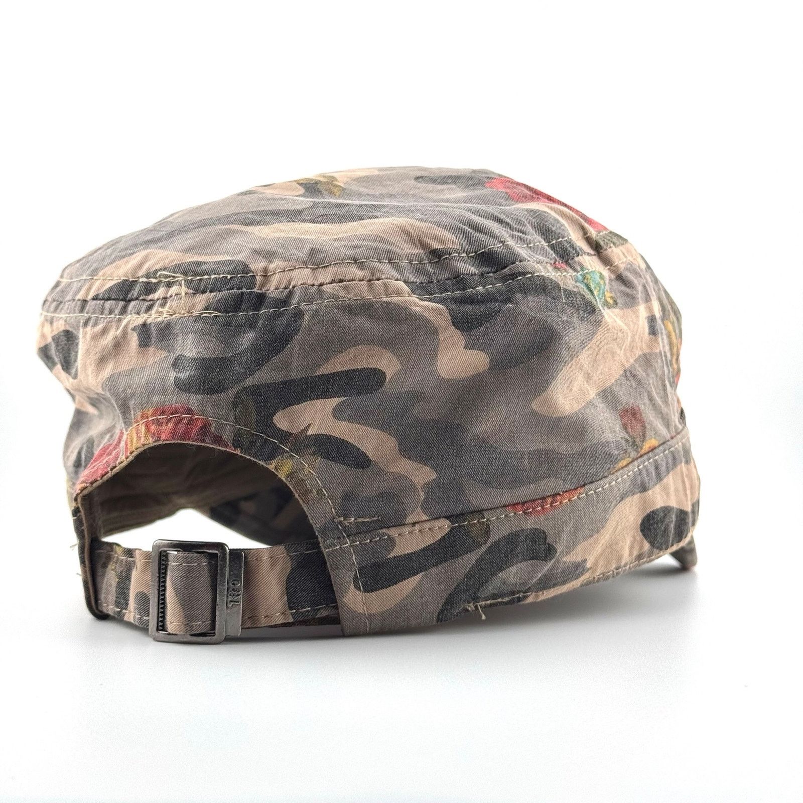 Japanese Brand Marie Claire Floral Camo Cap Y2K Front Pocket Military Hat Size ONE SIZE - 4 Thumbnail