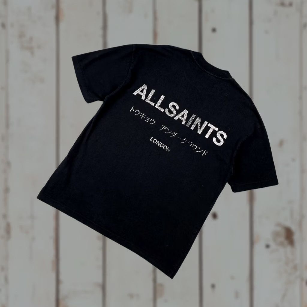 Allsaints AllSaints T Shirt Men S Black Oversized Crew Neck Big Logo SS Fit Size US S / EU 44-46 / 1 - 1 Thumbnail