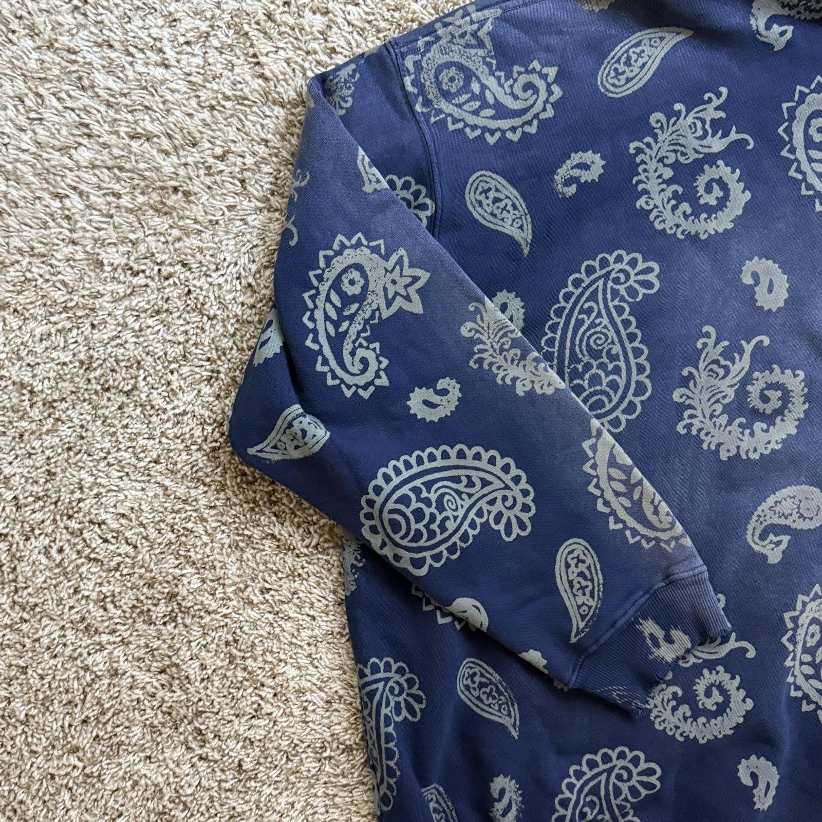 Alchemist $450 Alchemist Paisley Print Blue Cotton Hoodie Distressed Size US XXL / EU 58 / 5 - 8 Thumbnail