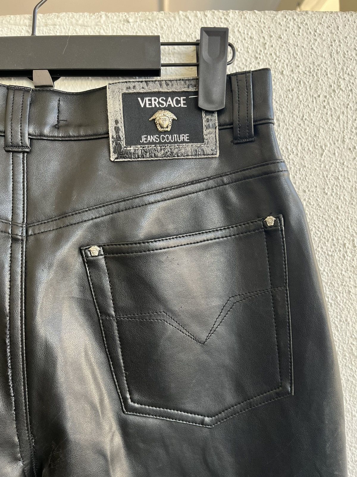 Versace Jeans Couture Versace Jeans Couture Black Leather Pants Size US 28 / EU 44 - 6 Thumbnail