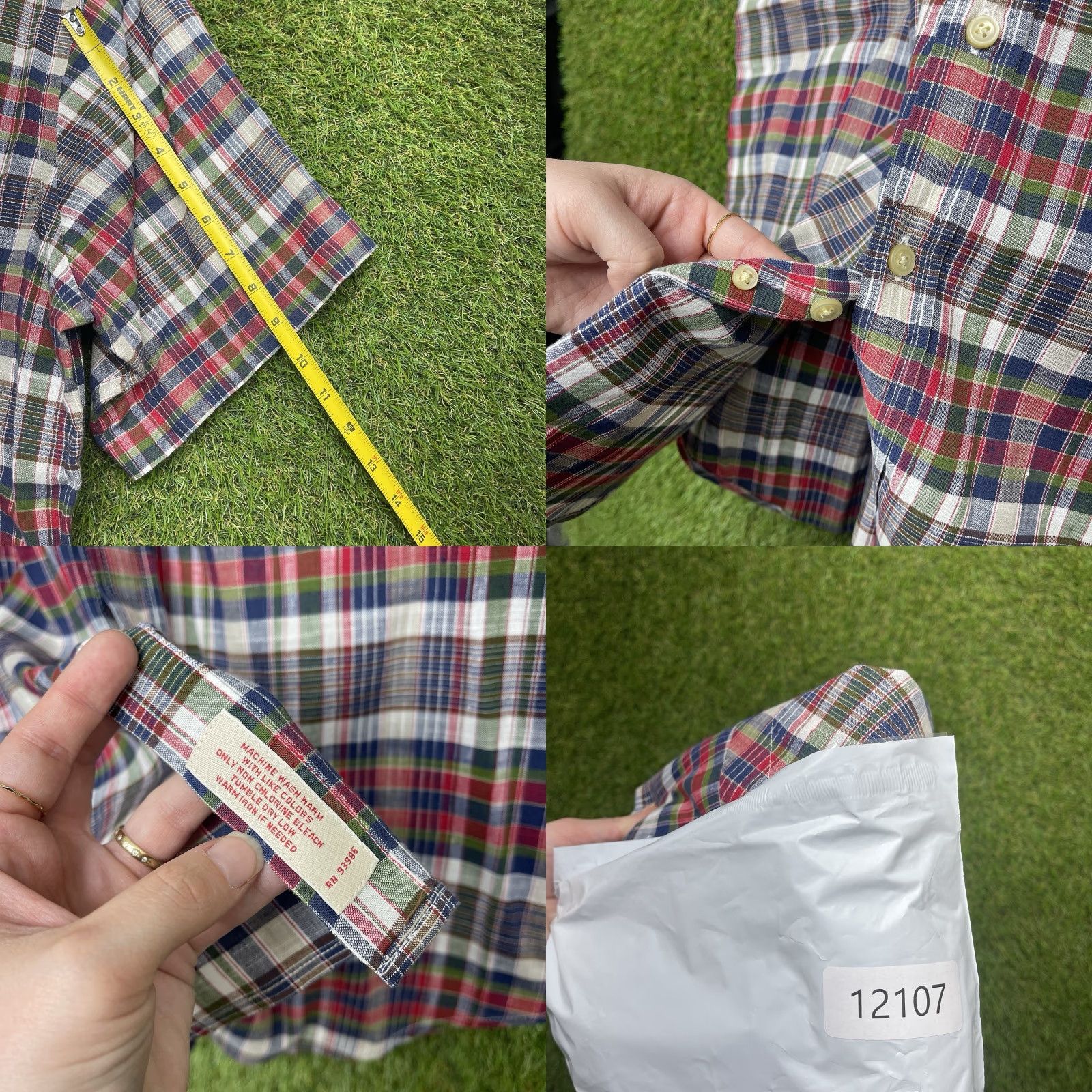 Brooks Brothers VINTAGE Brooks Brothers Shirt Mens Large Linen Blend Plaid Short Sleeve Button Up Work Size US L / EU 52-54 / 3 - 8 Thumbnail
