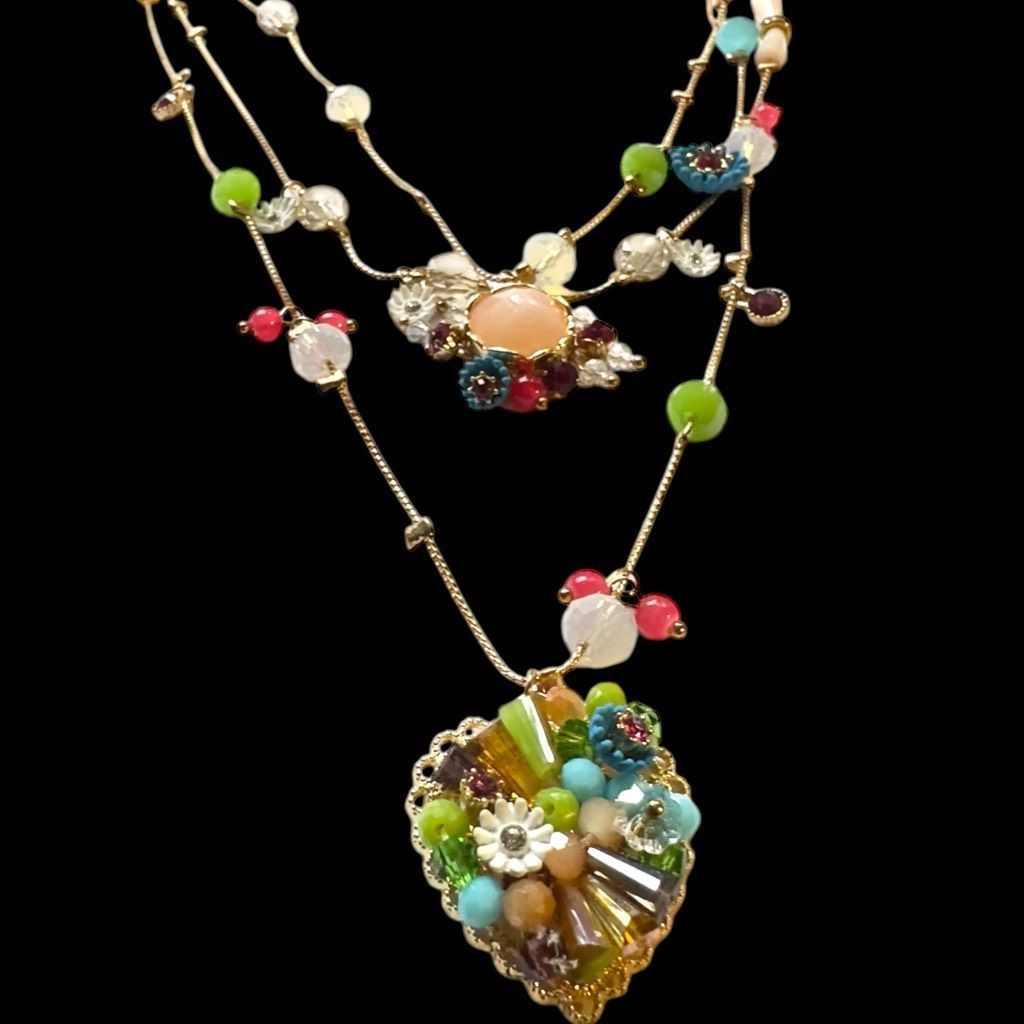 Betsey Johnson BETSY JOHNSON Jewelry Gold Pjnk Blue Green Sequin Rhinestone Size ONE SIZE - 2 Thumbnail
