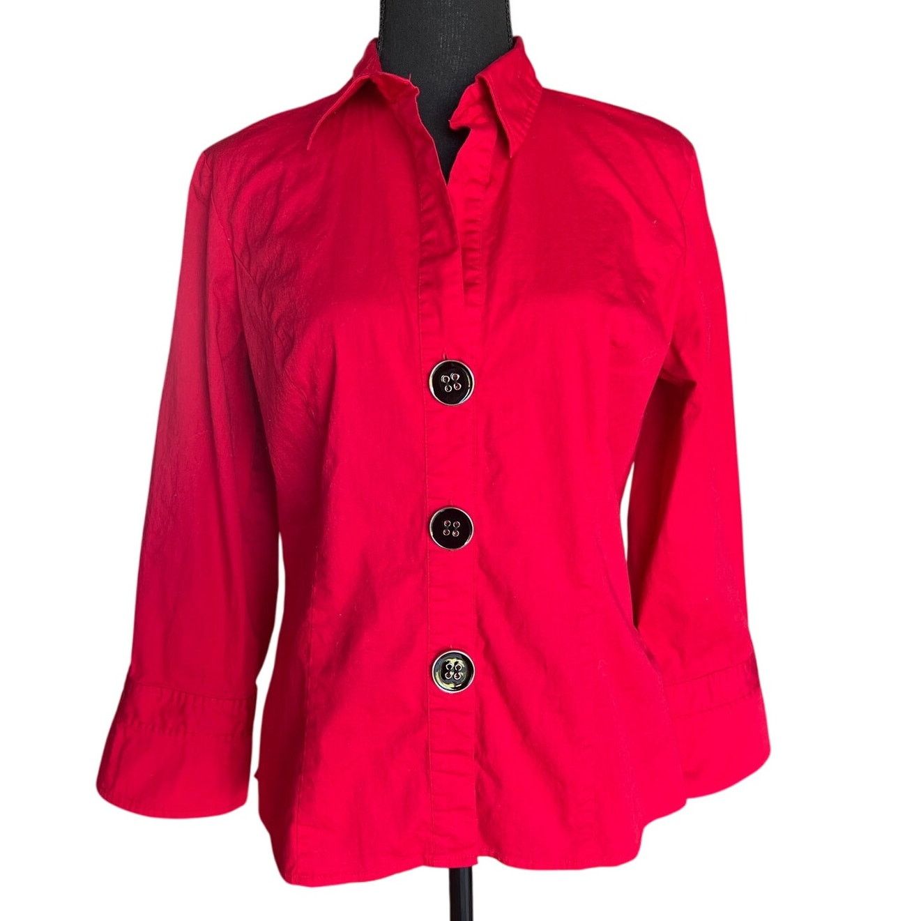 Other Michelle Antonelli Red black button up Christmas shirt large Size L / US 10 / IT 46 - 1 Thumbnail
