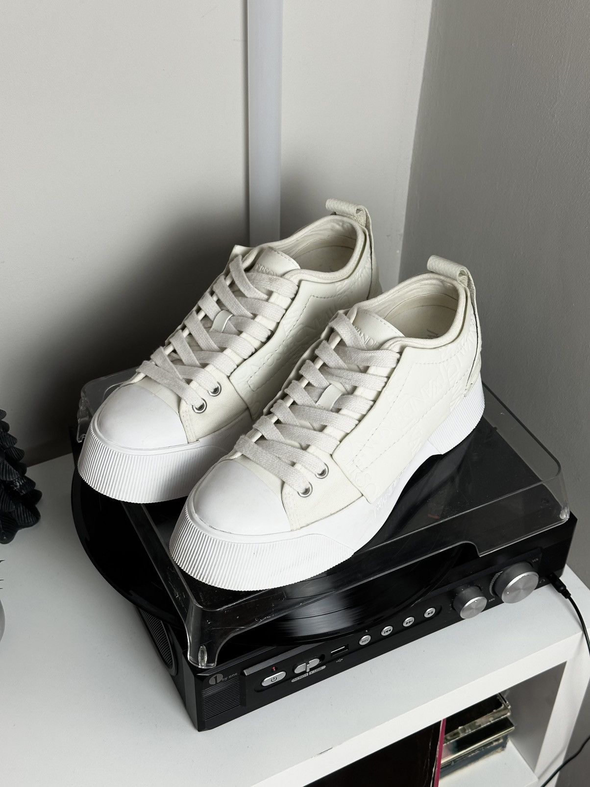 JW Anderson J.W. Anderson leather and canvas low top sneakers Size 39 Size US 9 / IT 39 - 3 Thumbnail