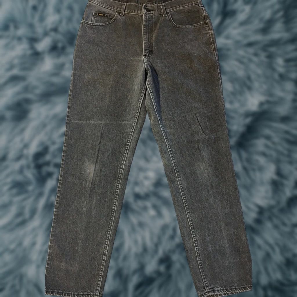 Lee VINTAGE Lee Jeans Distressed 80s 90s Gray 34 Men Inseam 33 Trucker Cowboy Punk Grunge USA Casual Straight) Size US 34 / EU 50 - 1 Thumbnail