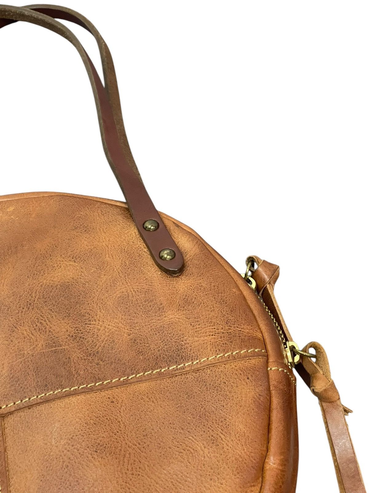 Comme des Garcons × Stussy Full Leather Patina Ain Soph Circle Hand Bag 1🟩2 Size ONE SIZE - 16 Thumbnail