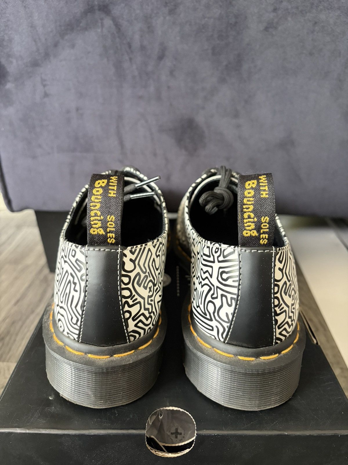 Dr. Martens Keith Haring 1461 Printed Leather Oxford Shoes Size US 10 / EU 43 - 4 Thumbnail