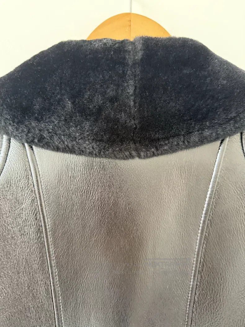 Versace Versace Fur is integrated into the leather coat Size US XXS / EU 40 - 4 Thumbnail