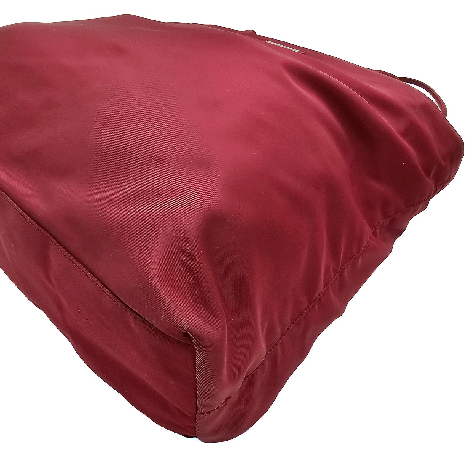 Prada Prada Tessuto Deep Red Burgundy Nylon Shopping Tote Size ONE SIZE - 13 Thumbnail