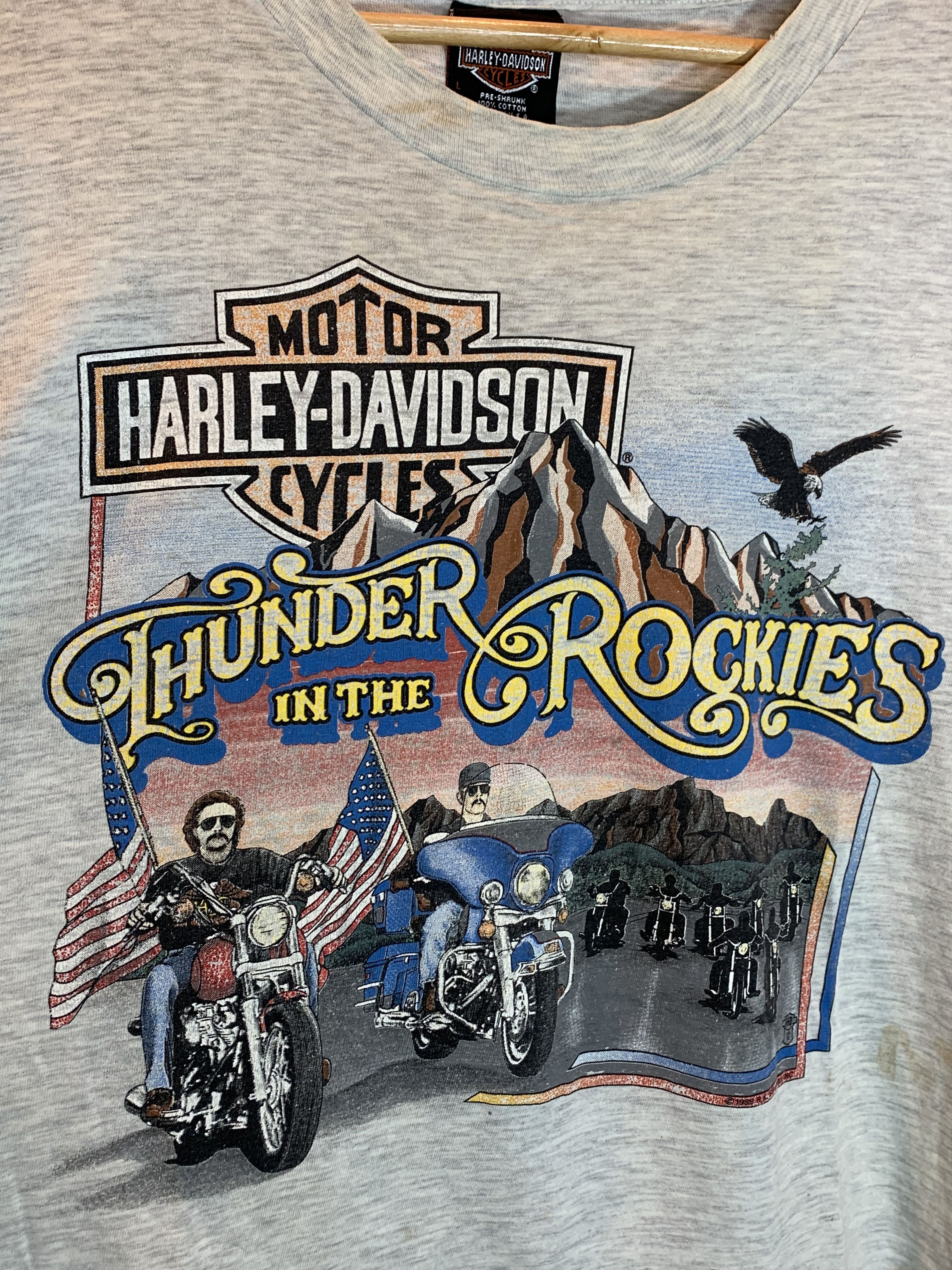 Harley Davidson RARE Vintage 80s Harley Davidson Thunder Single Stitch Shirt Size US L / EU 52-54 / 3 - 3 Thumbnail