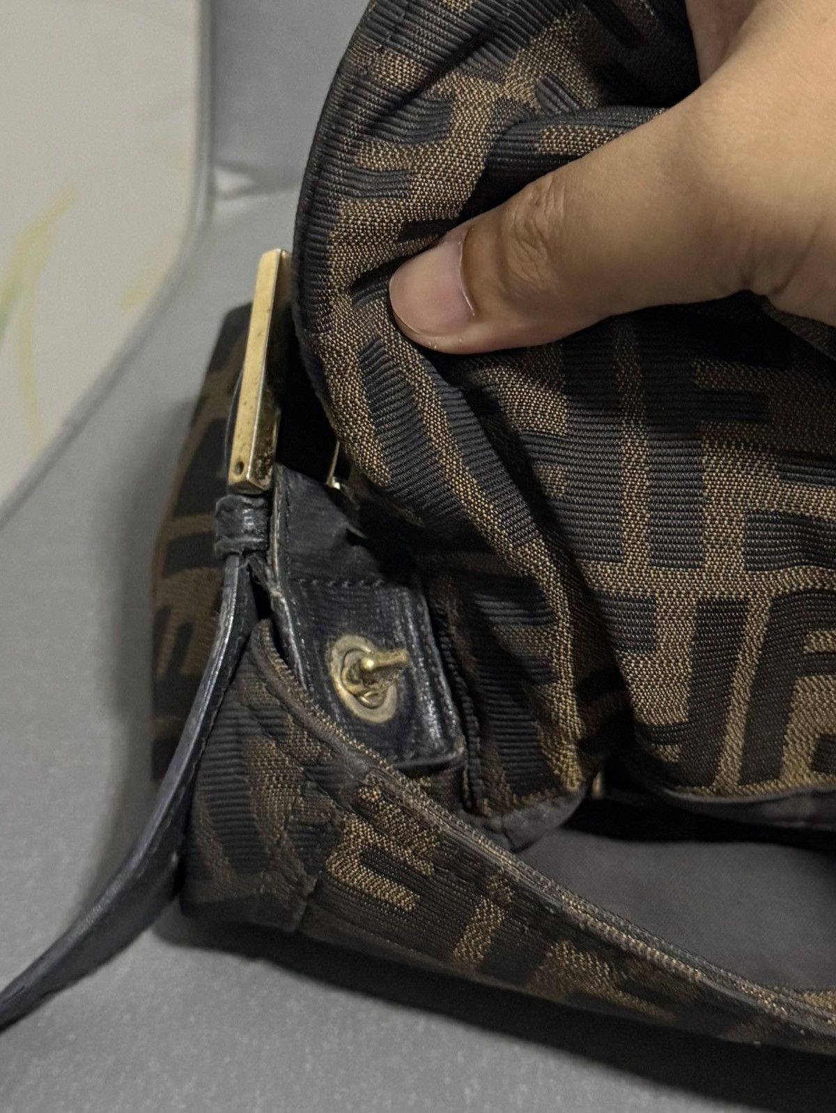 Fendi Vintage Fendi Zucca Large Monogram Shoulder Baguette Bag Size ONE SIZE - 15 Thumbnail