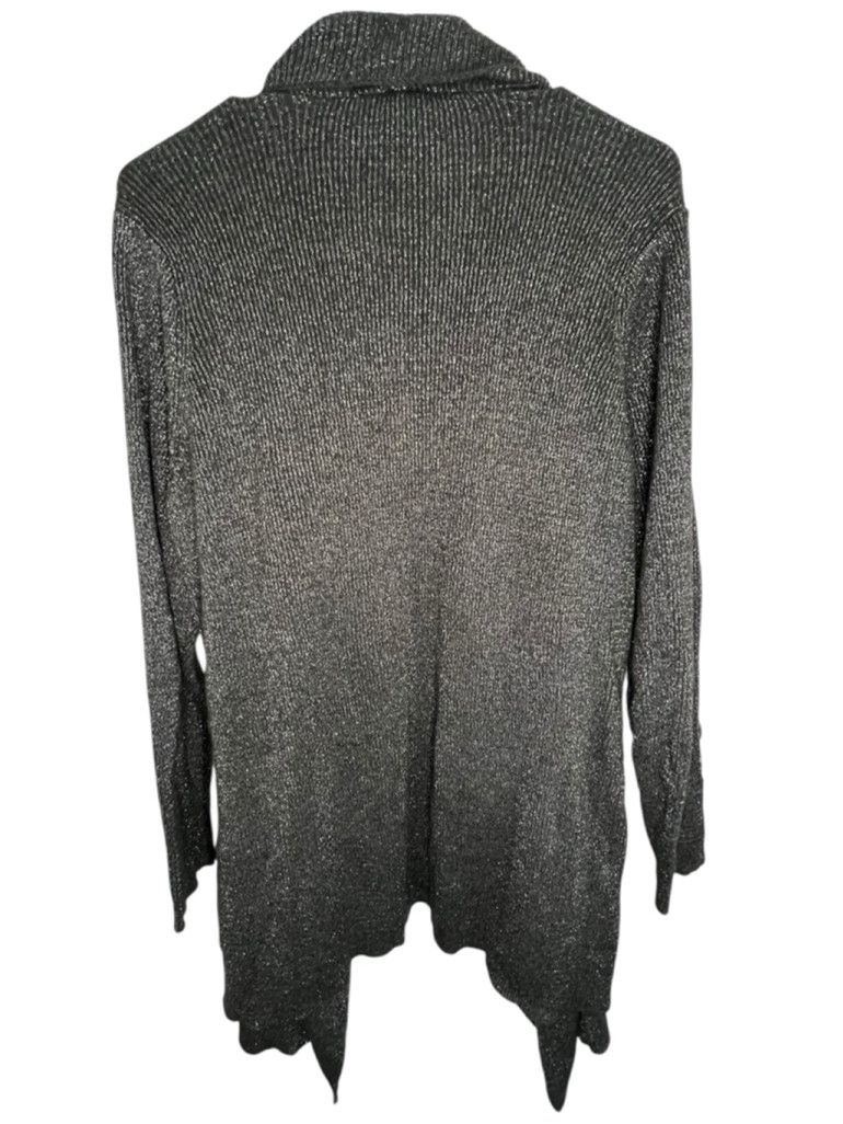 Torrid Torrid Draped Grey Cardigan With Metallic Silver Threading Size XS / US 0-2 / IT 36-38 - 3 Thumbnail