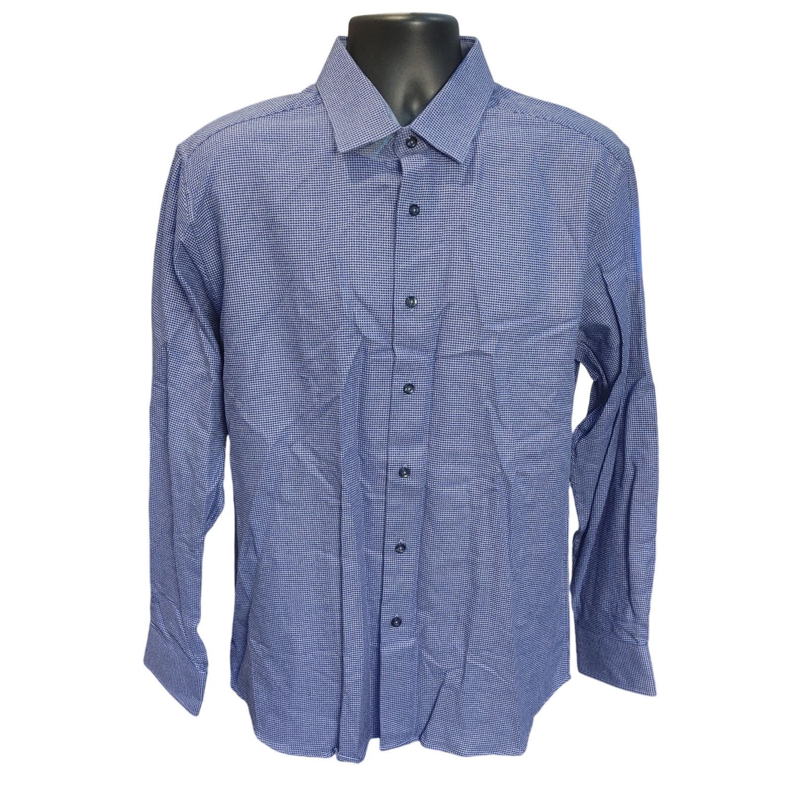 Report Collection Report Collection Men's LG Modern Fit Blue Plaid Dress Shirt Size US L / EU 52-54 / 3 - 1 Thumbnail