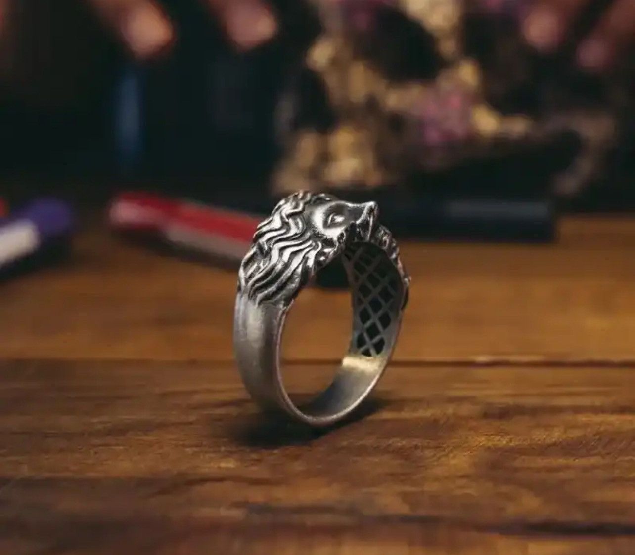 Vintage Punk Ring With Sculpture Half Face Size ONE SIZE - 5 Thumbnail