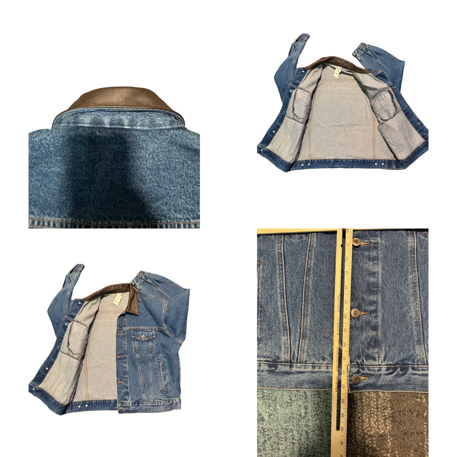 Vintage VINTAGE Warner Bros TAZ Tasmanian Devil Denim Jacket Large Unisex Adults 90s Leather Collar Blue Jean Style, USA Size US L / EU 52-54 / 3 - 8 Thumbnail