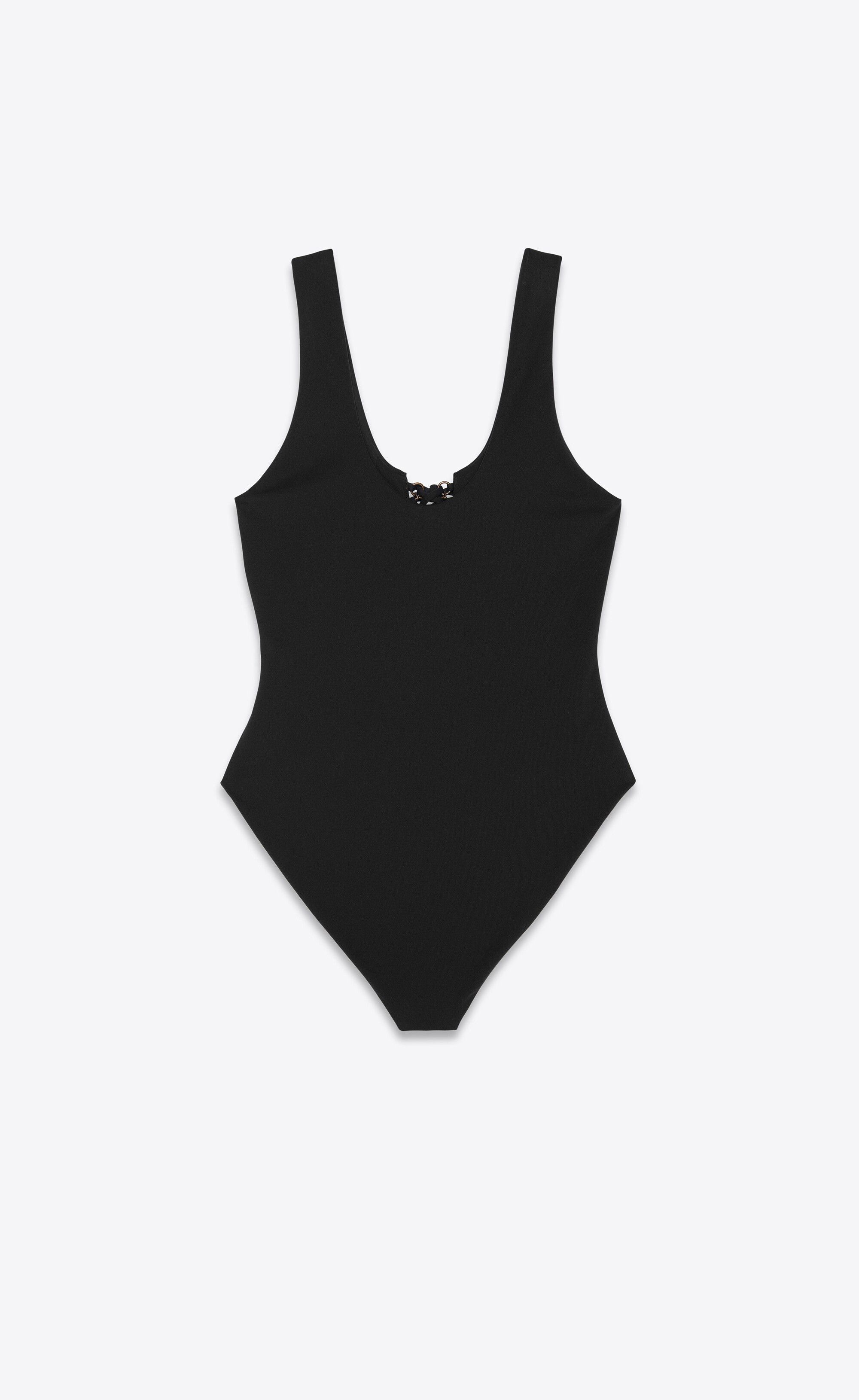 Saint Laurent Paris o1s1wg110725 687606 Saharienne One-Piece Swimsuit in Black Size XL / US 12-14 / IT 48-50 - 3 Thumbnail