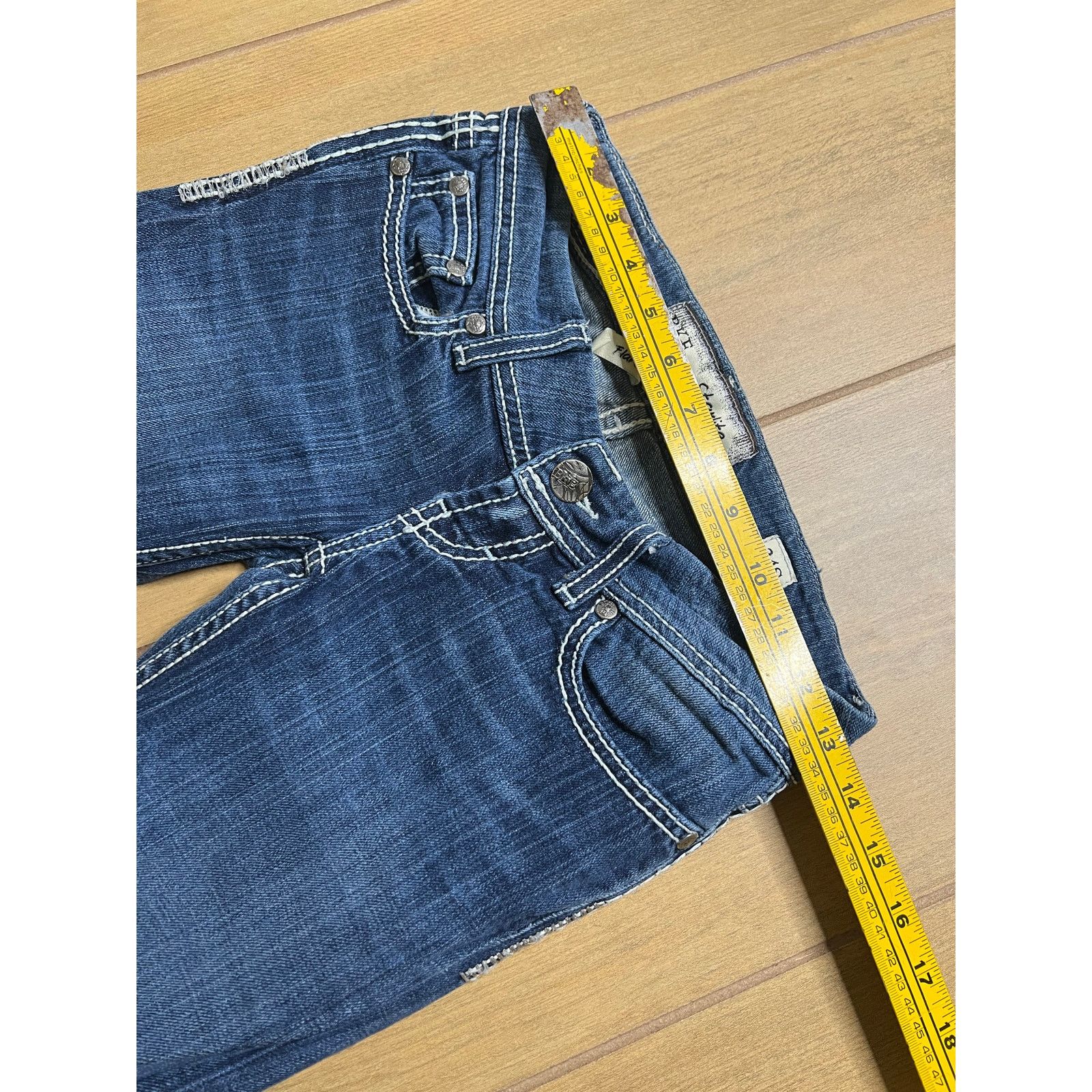 BKE BKE Women’s Starlite Low Rise Flare Blue Denim Jean 24S Y2K Size 24" / US 00 / IT 34 - 9 Thumbnail