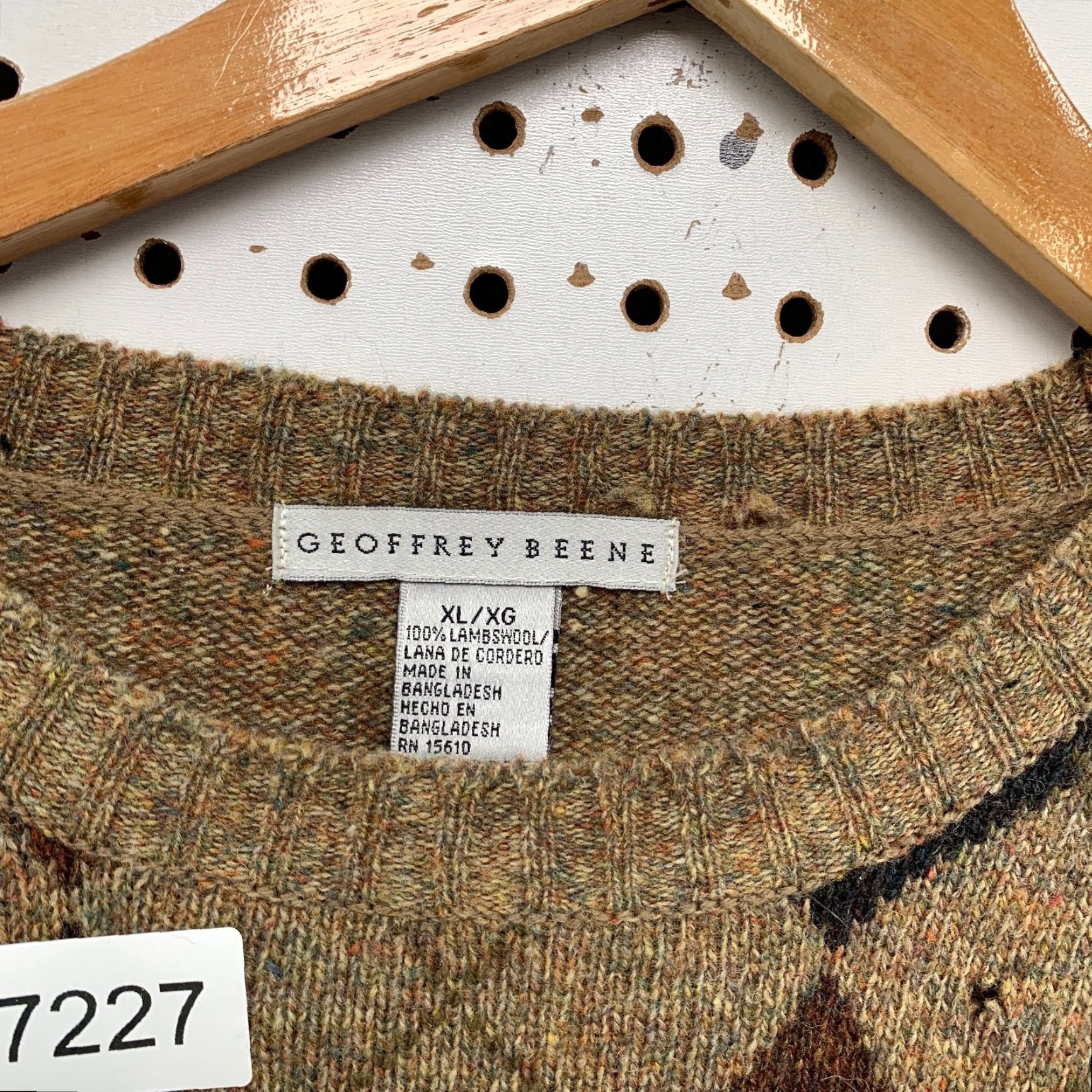 Geoffrey Beene VINTAGE Geoffrey Beene Wool Sweater Mens XL Brown Argyle Lambswool Grandpa Dad Sweater Mens XL Brown Argyle Lambswool Dad Size US XL / EU 56 / 4 - 3 Thumbnail