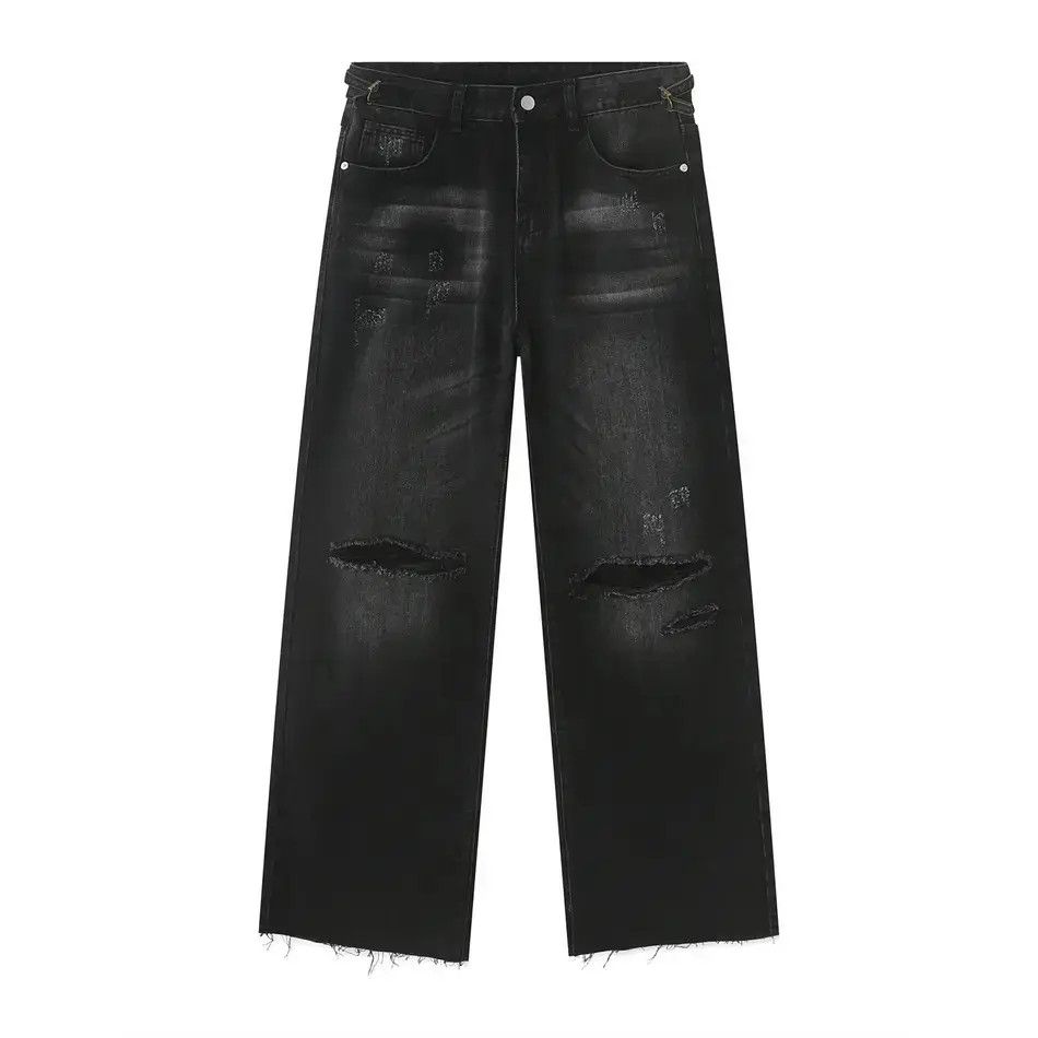 Japanese Brand Retro loose washed ripped jeans Size US 32 / EU 48 - 6 Thumbnail
