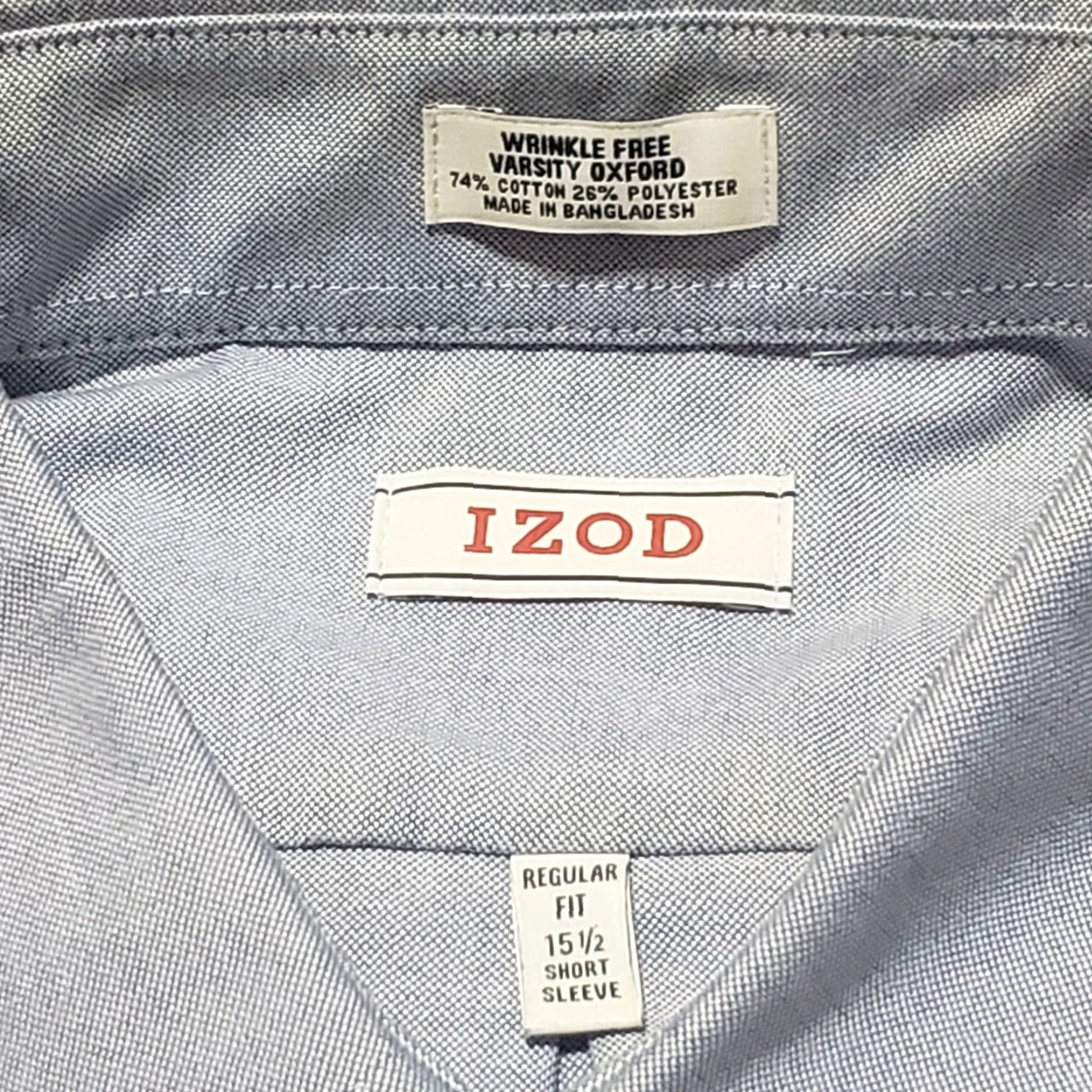 Izod VINTAGE IZOD Men's Dress Shirt Long Sleeve Button-Up Cotton Blue Classic 15.5 Size US M / EU 48-50 / 2 - 3 Thumbnail