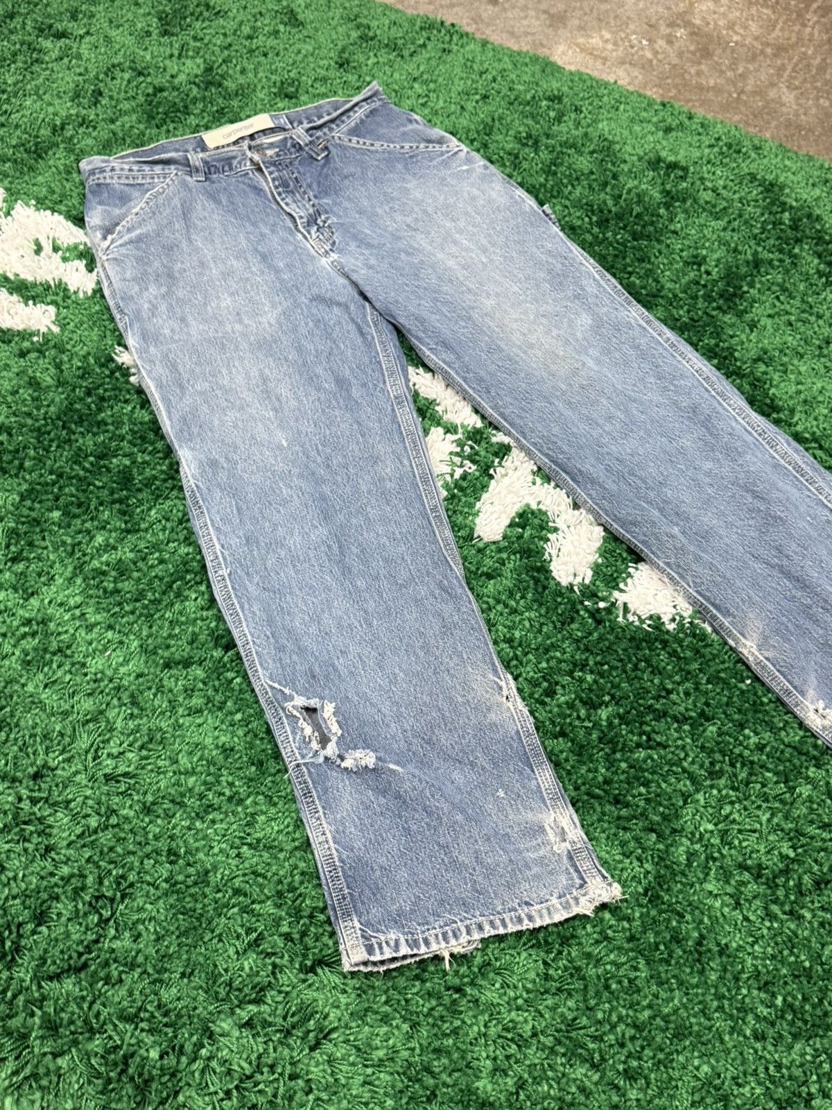 Gap 2004 Distressed Thrashed Vintage Gap Carpenter Jeans 31 x 30 Size US 31 - 6 Thumbnail