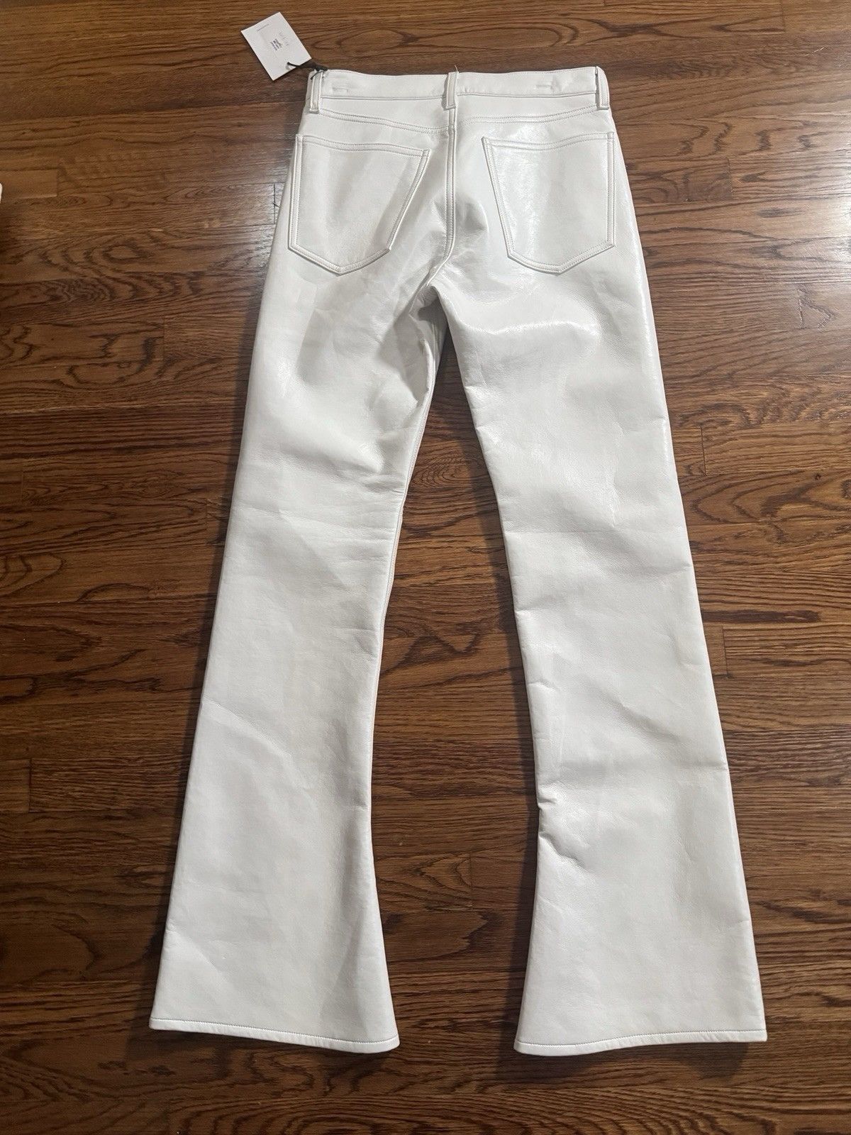 Agolde NWT Women’s AGOLDE Kick Boot Mid Rise Leather Jeans Size 27 Size 27" / US 4 / IT 40 - 2 Thumbnail