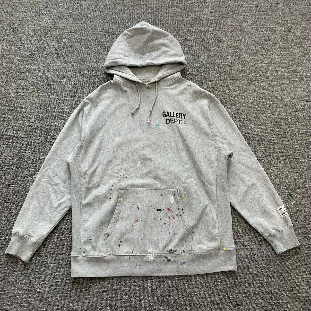 Gallery Dept. gallery dept gray paint splatter hoodie. Size US XL / EU 56 / 4 - 1 Thumbnail
