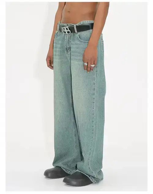 Designer × Japanese Brand × Vintage faded distressed y2k baggy jeans Size US 31 - 1 Preview