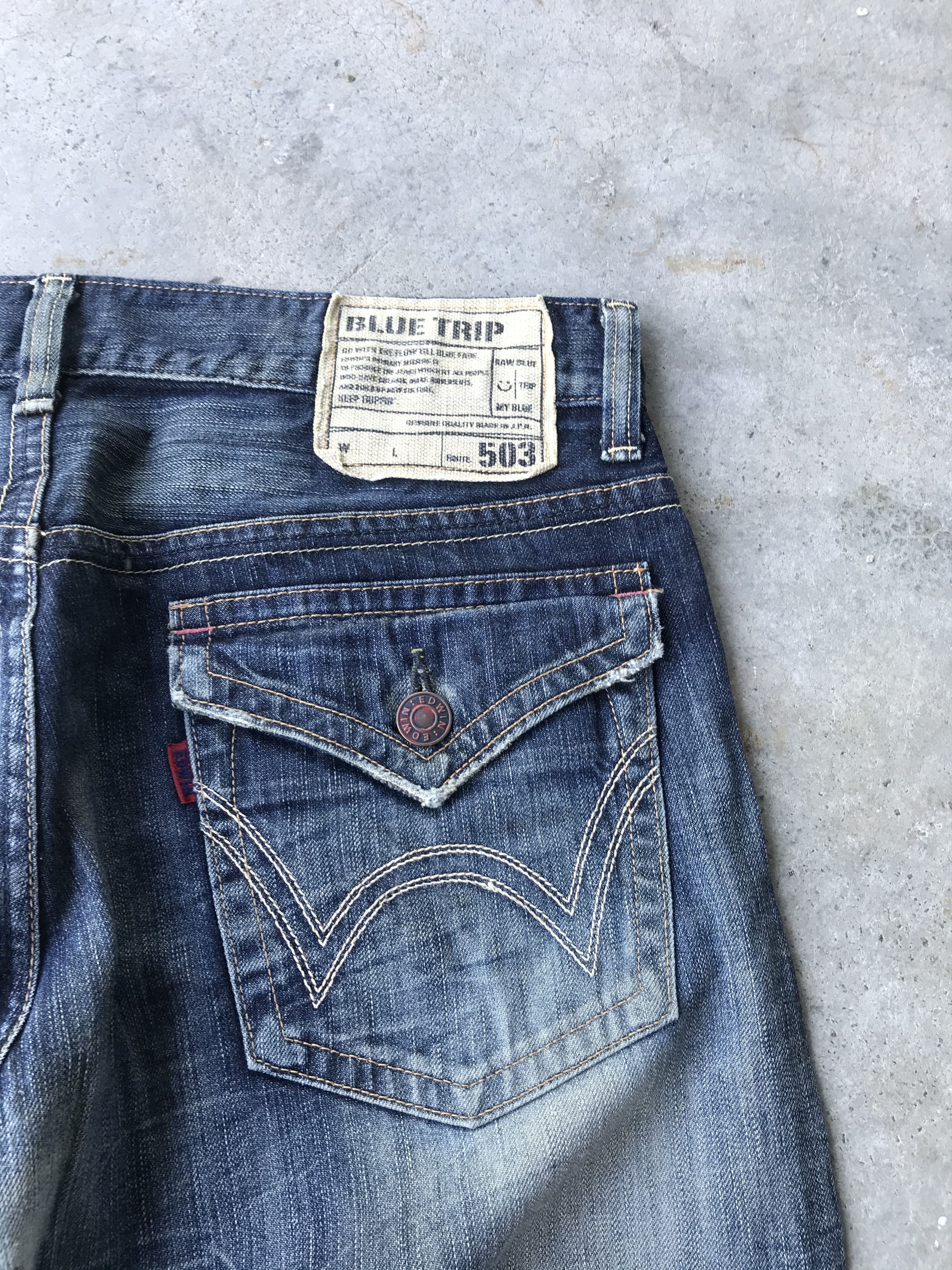 Edwin 503 blue trip flare jeans