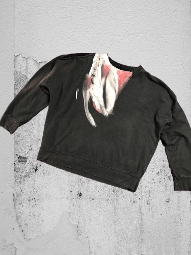 Allsaints × Vintage Allsaints Womens Oversized Washed Sweatshirt print logo Size XS / US 0-2 / IT 36-38 - 1 Thumbnail