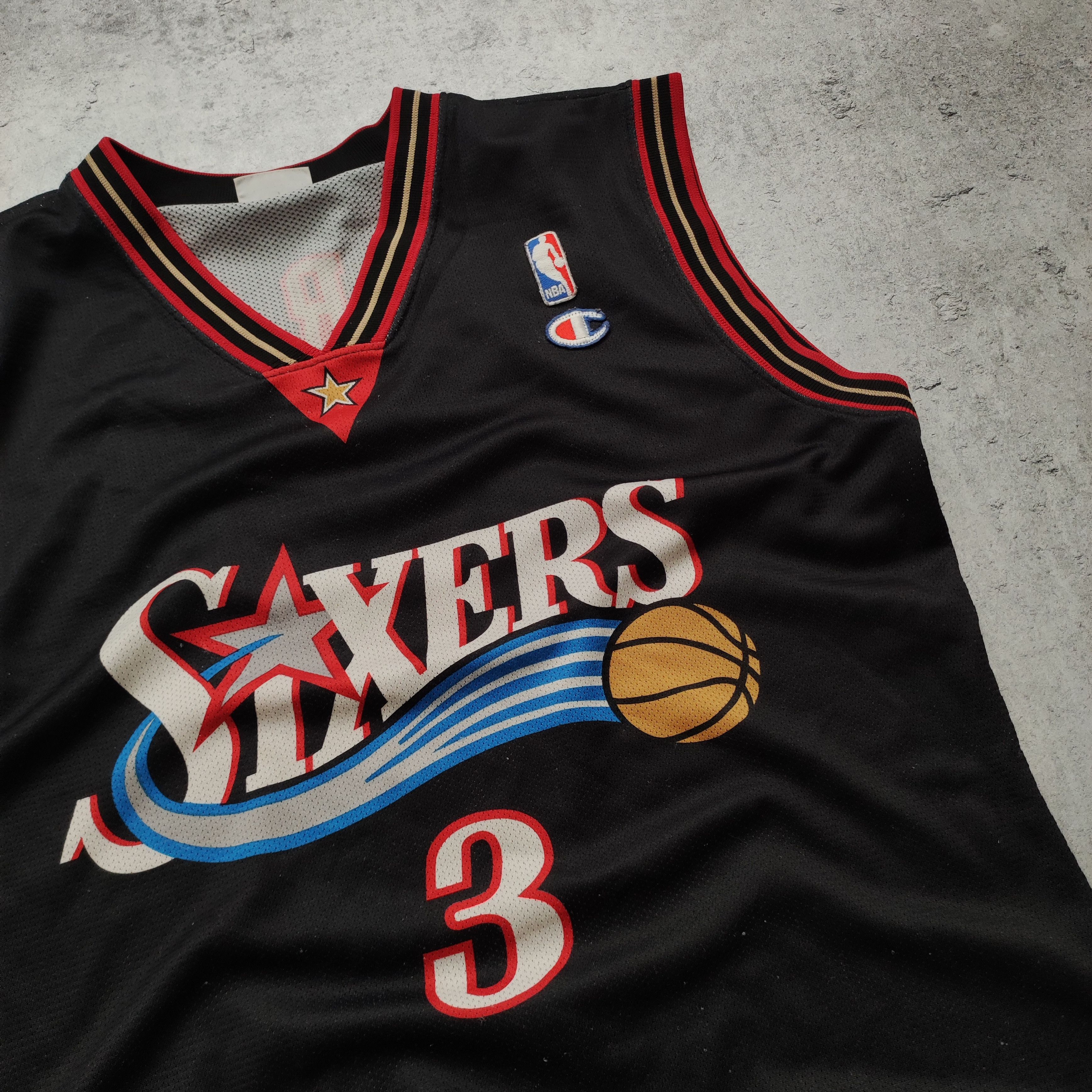 Champion × NBA × Vintage RARE Champion NBA Iverson #3 Sixers 90s Jersey Size US M / EU 48-50 / 2 - 5 Thumbnail