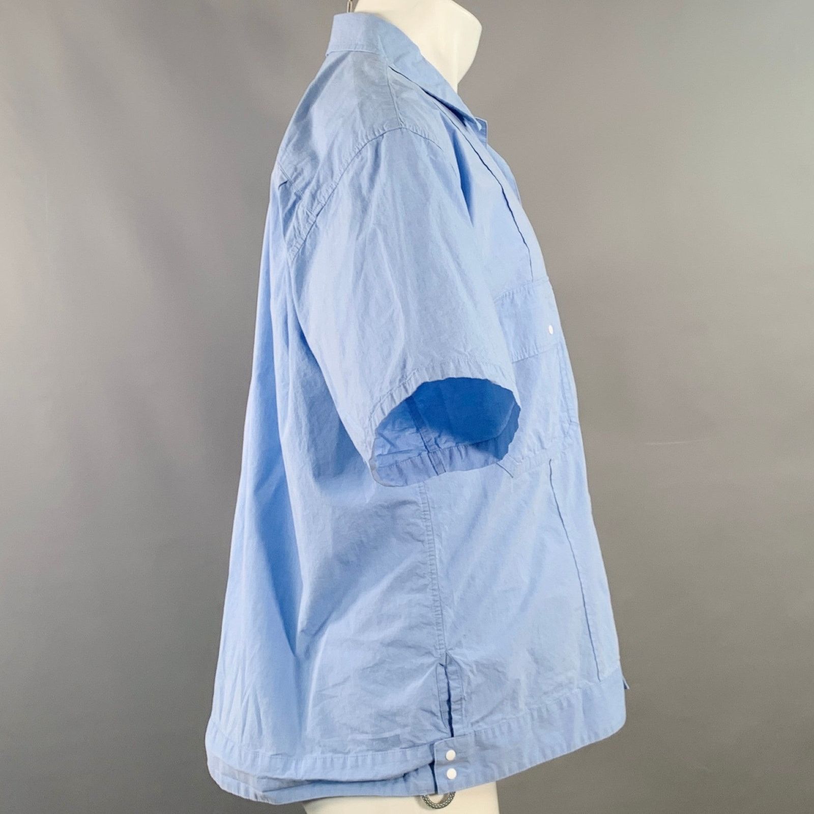 F/CE Blue Cotton Two Pockets Snaps Oversized Short Sleeve Shirt Size US S / EU 44-46 / 1 - 3 Thumbnail