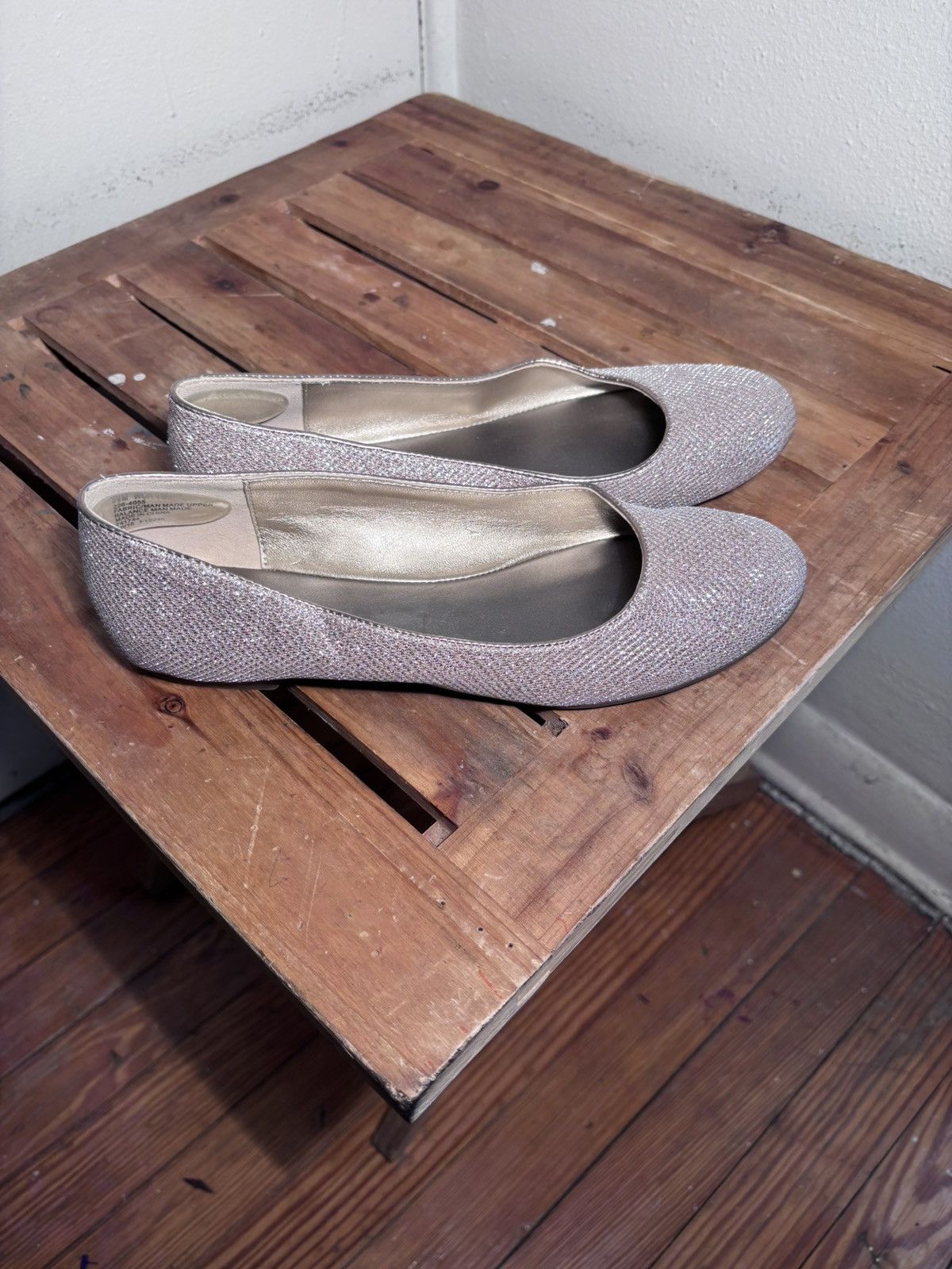 Worthington Worthington Silver Glitter Ballet Flats Size US 8.5 / IT 38.5 - 2 Thumbnail