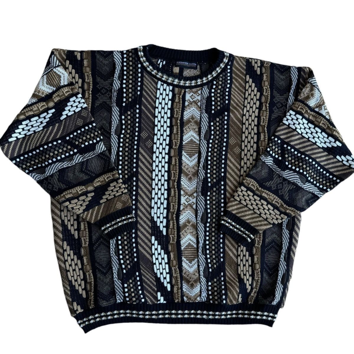 Alexander Lloyd Coogi Style 3D Cable Knit Sweater Pullover