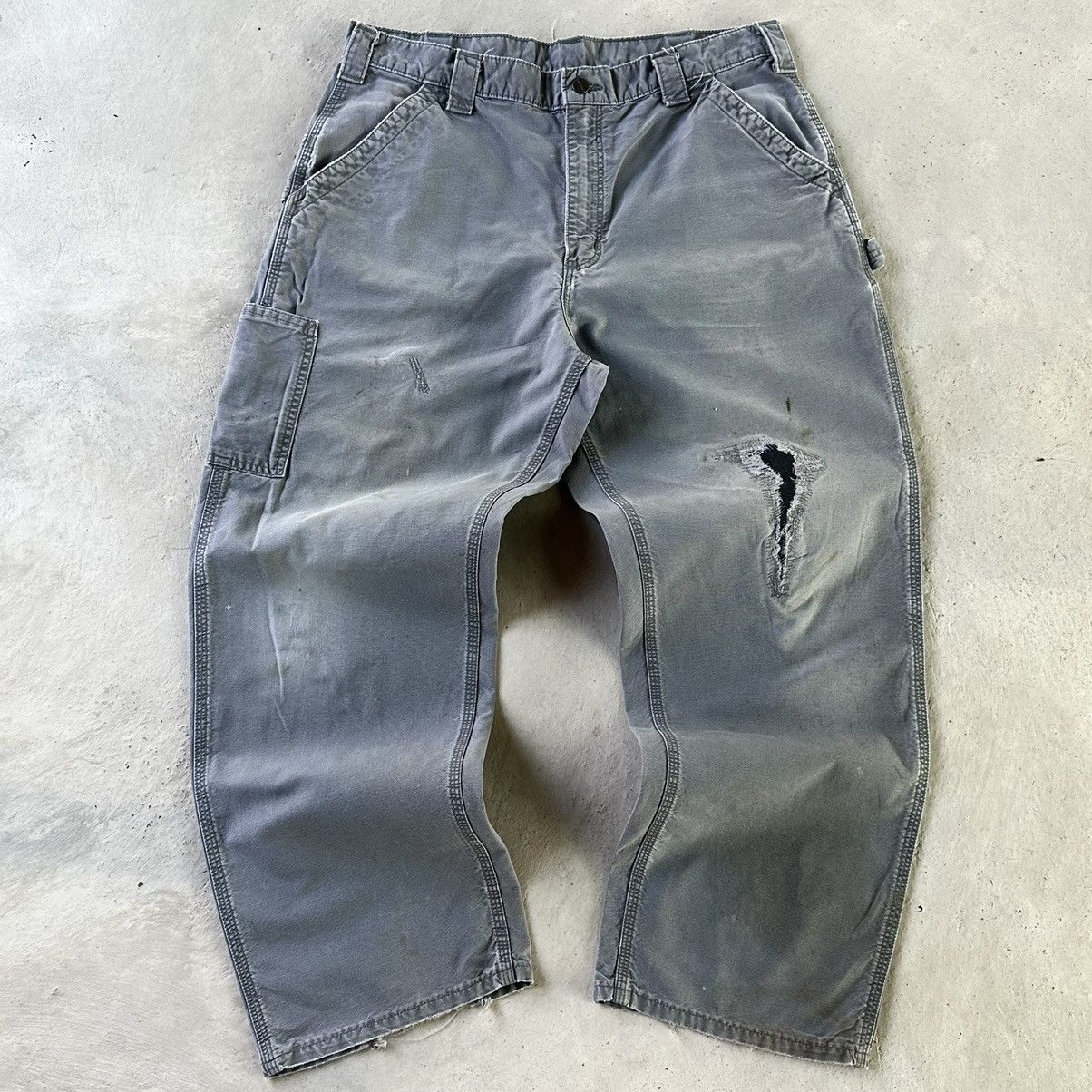 (36x30) Vintage Distressed Faded Carhartt Carpenter Pants