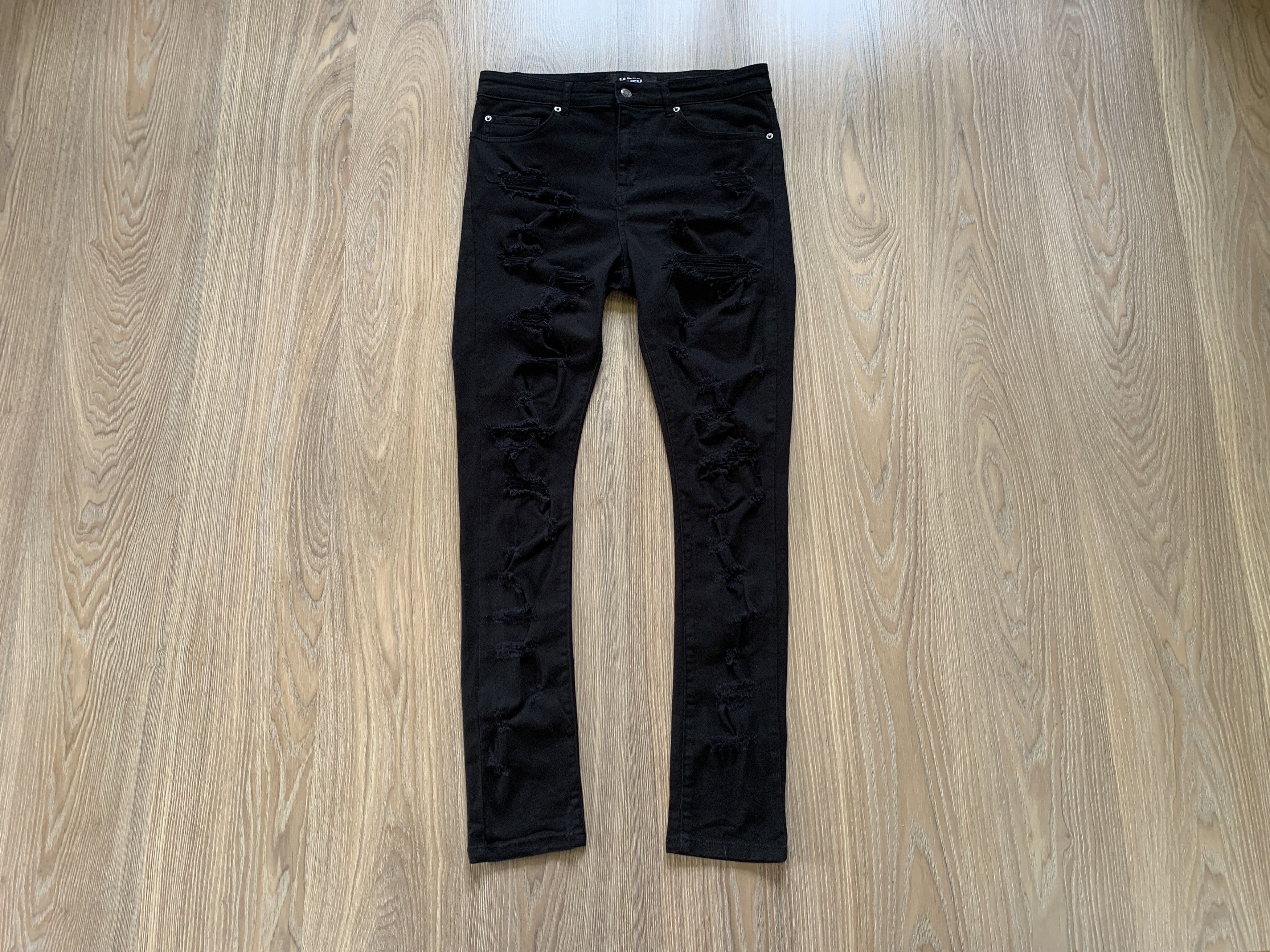 Jaded London Jaded London Super Skinny Fit Distressed Black Jeans Size US 34 / EU 50 - 1 Thumbnail