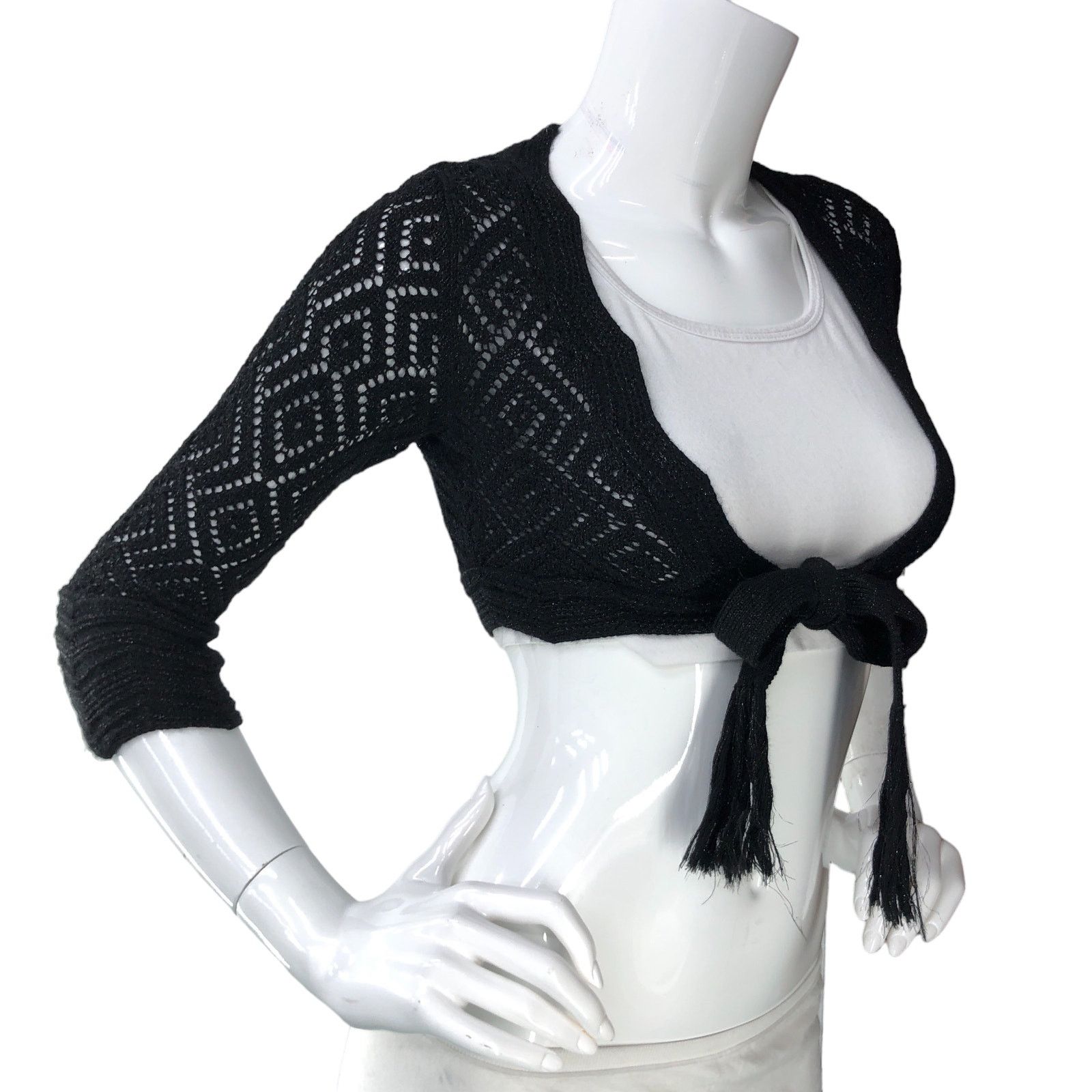 Diane von Furstenberg Diane Von Furstenberg Size P US XS Shrug Top Wool Knit Tie Size XS / US 0-2 / IT 36-38 - 9 Thumbnail