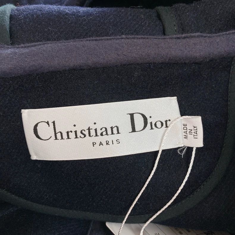 Dior Dior Dark blue wool cloak coat Size S / US 4 / IT 40 - 4 Thumbnail