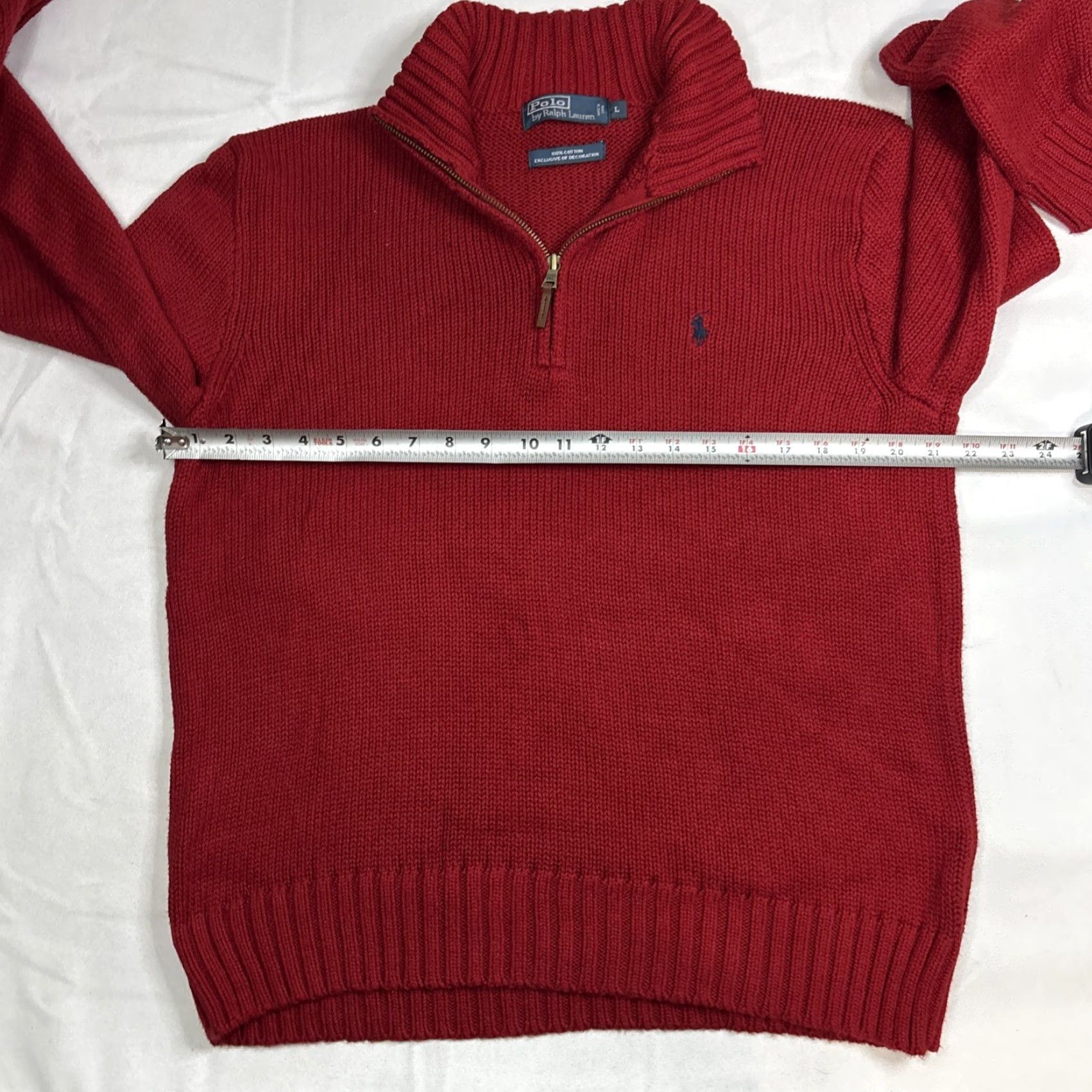 Polo Ralph Lauren VINTAGE Polo Ralph Lauren Red 1/4 Zip Sweater L Mock Neck Zip Pullover Classic Mens Size US L / EU 52-54 / 3 - 5 Thumbnail